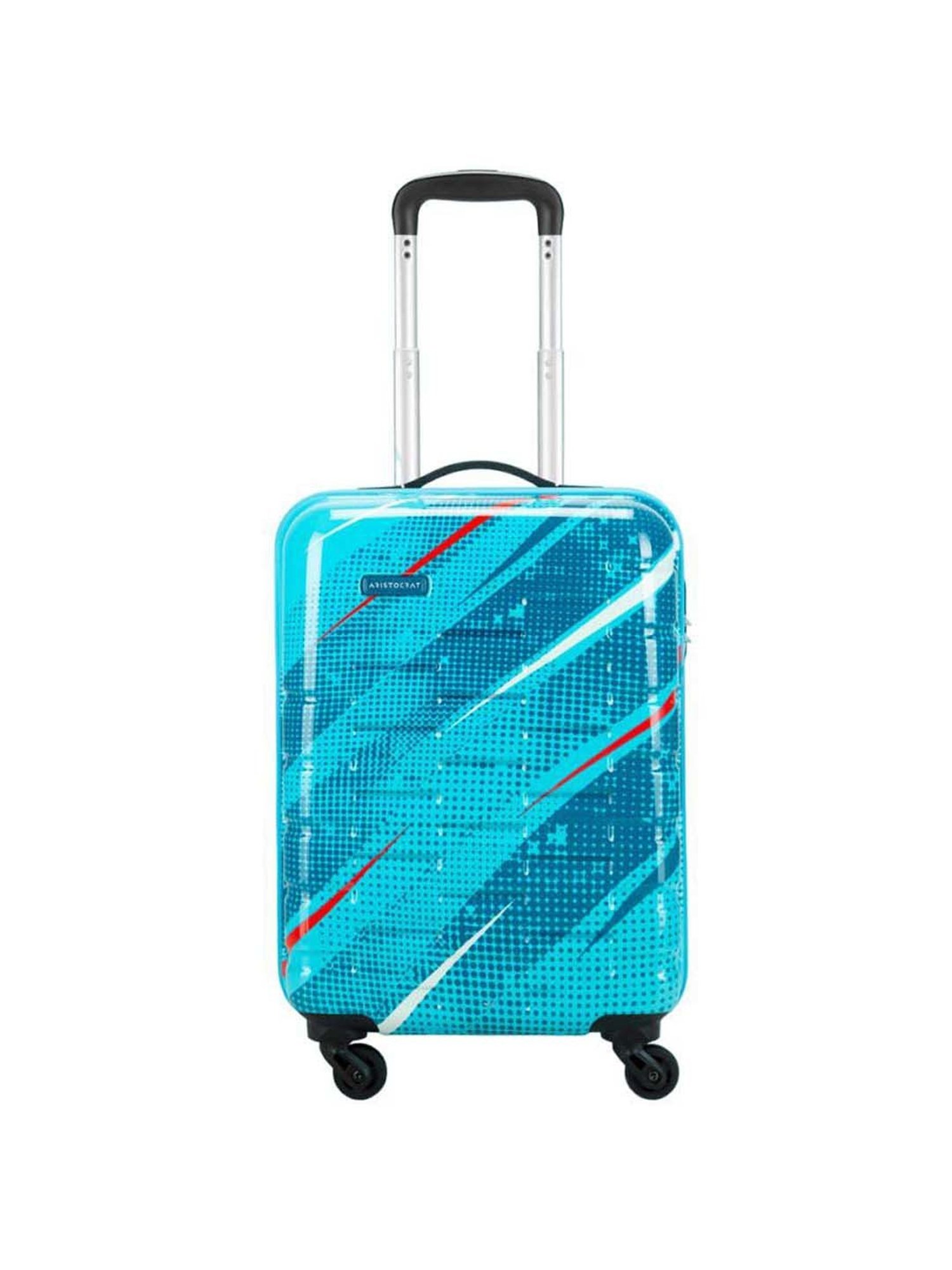 Aristocrat Radiance Blue Printed Hard Cabin Trolley Bag - 38 cm