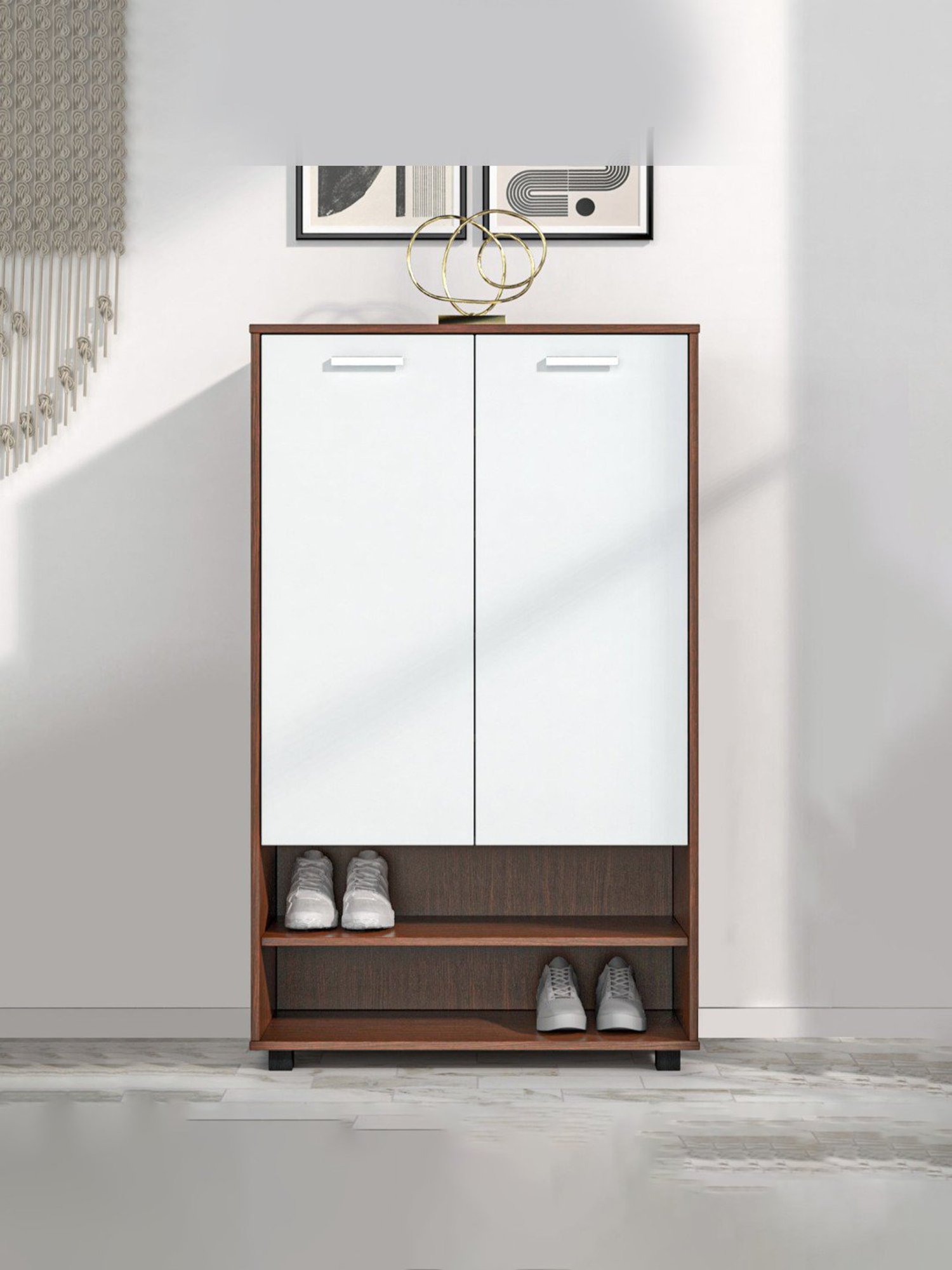 Nilkamal Ardor Brown Engineered Wood Shoe Cabinet with 7 Shelves