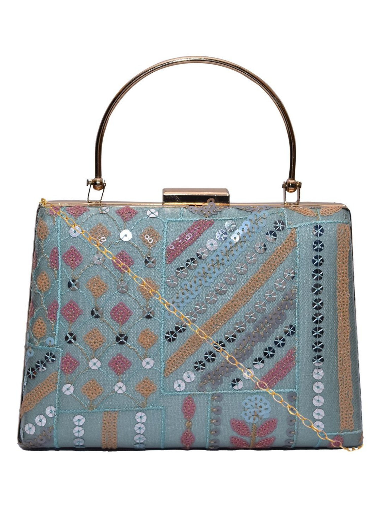 Horra Blue Embellished Clutch