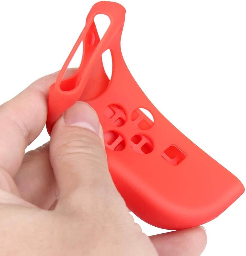 TNP Gel Guards with Thumb Grips Caps Works for Nintendo Switch Joy-Con Grip - Protective Case Covers Anti-Slip Ergonomic Lightweight Design Comfort Grip Controller Skin Accessories (1 Pair Neon Red)