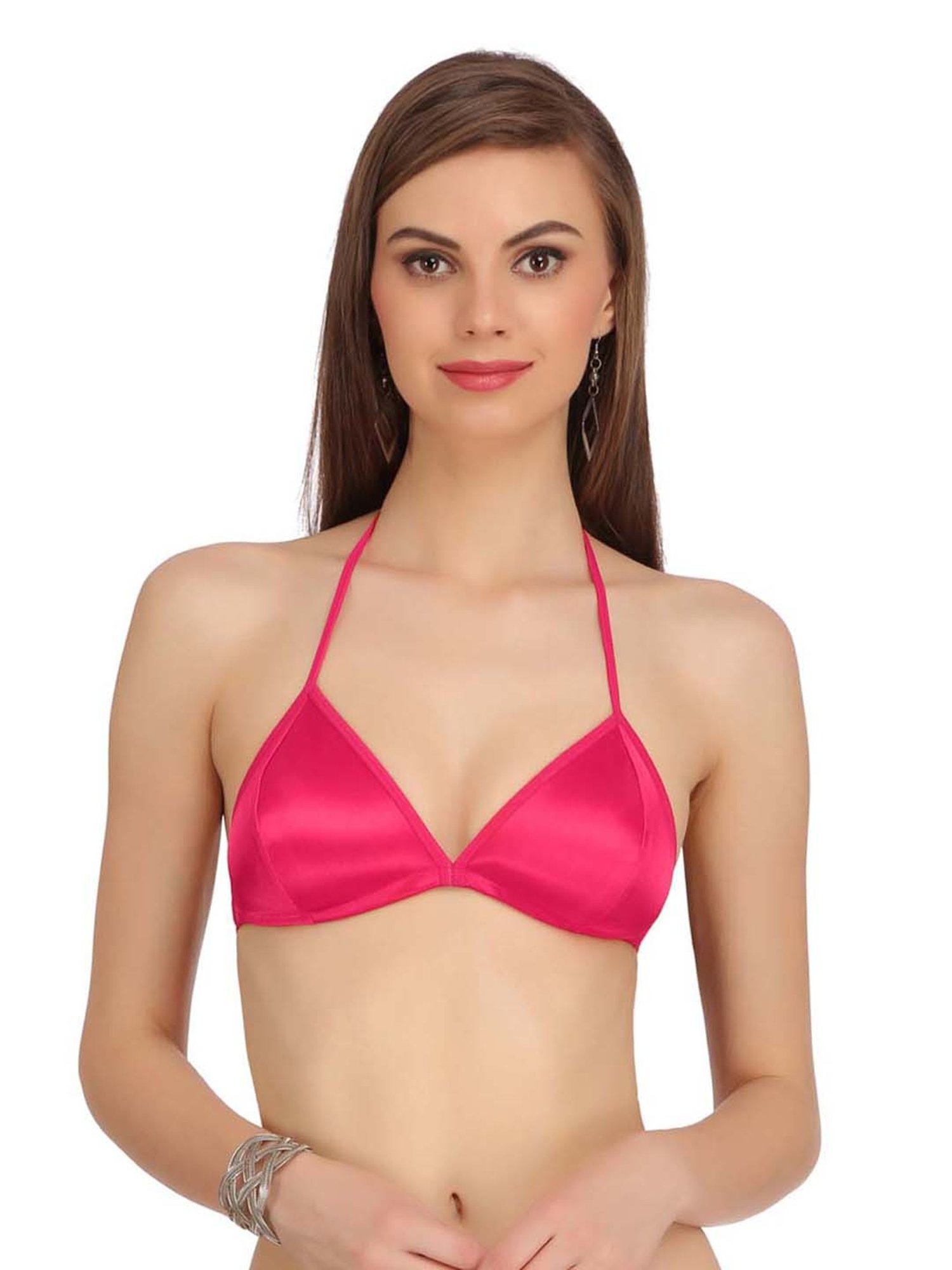 AROUSY Pink Cotton Backless Bra