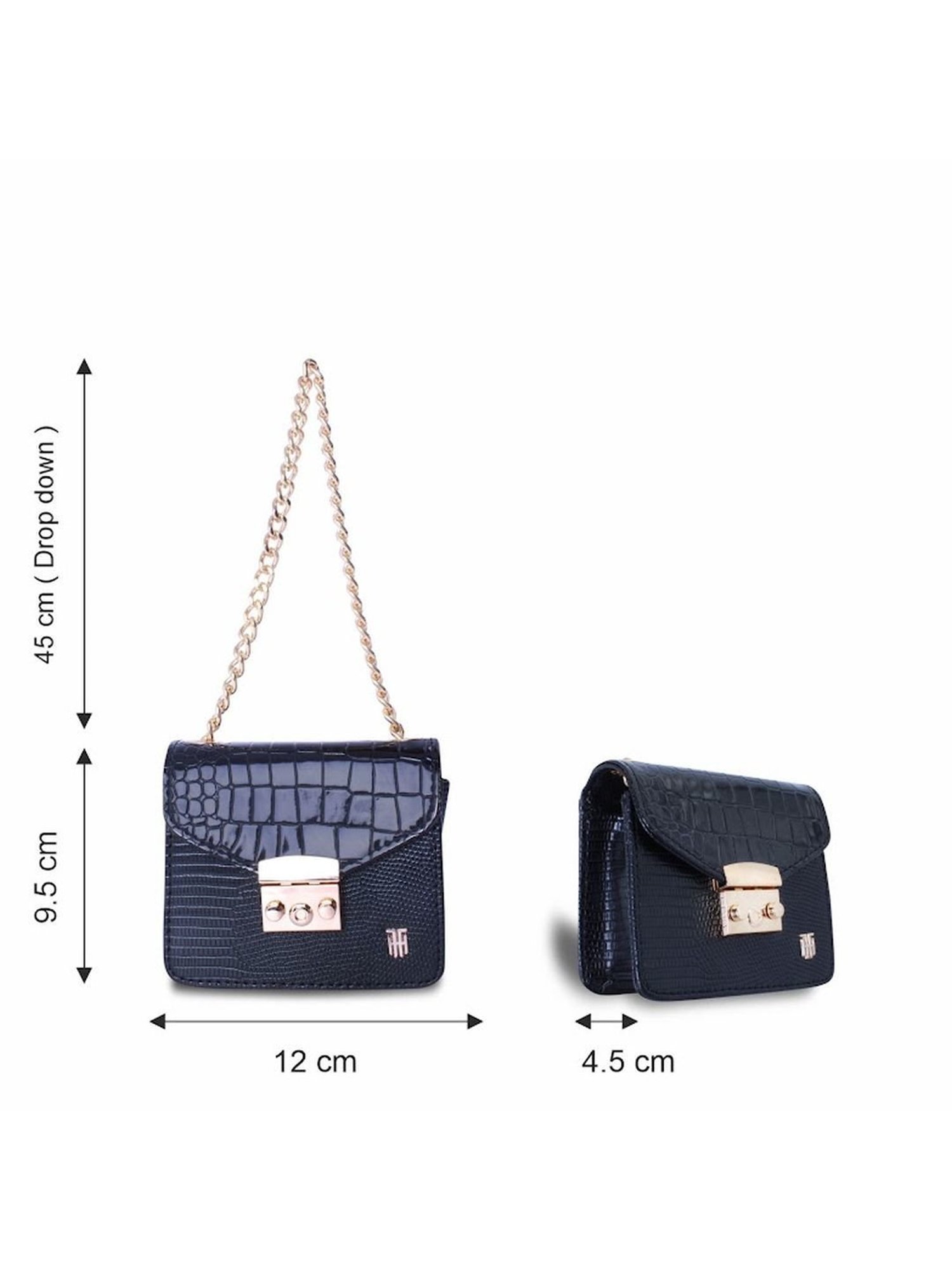 THE HOLISTIK Vibrant Black Textured Small Sling Handbag