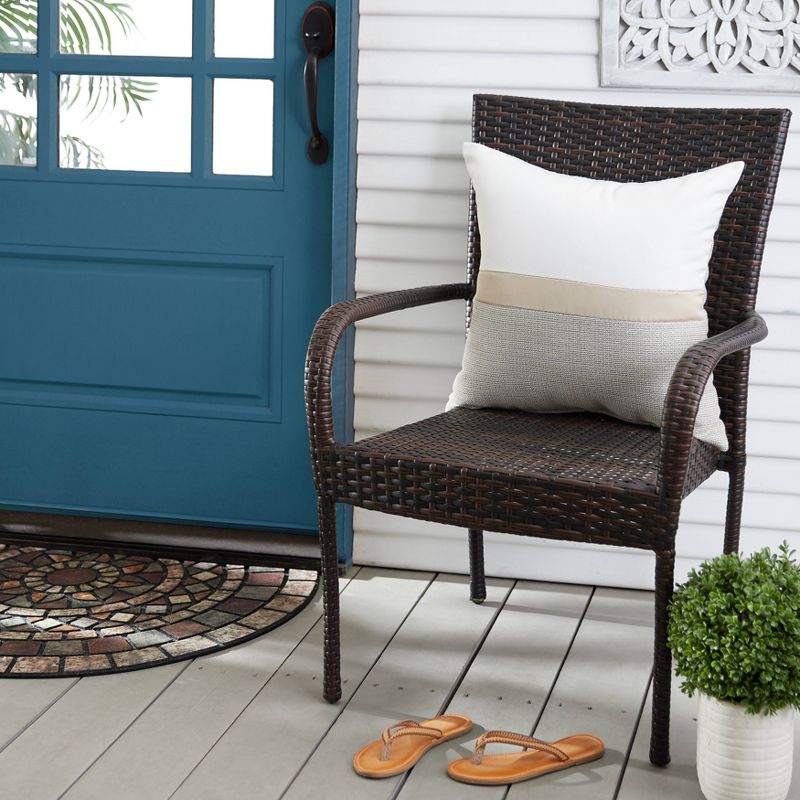 Sunbrella 20" Outdoor Throw Pillow Natural/Gray