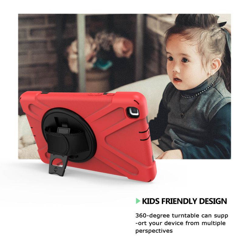 Galaxy Tab A 8.0 T290 Case, Heavy Duty Rugged Shield Case, Shockproof Drop Protection Kickstand Handstrap Shoulderstrap For Samsung Galaxy Tab A 8.0 2019 SM-T290 [Black]