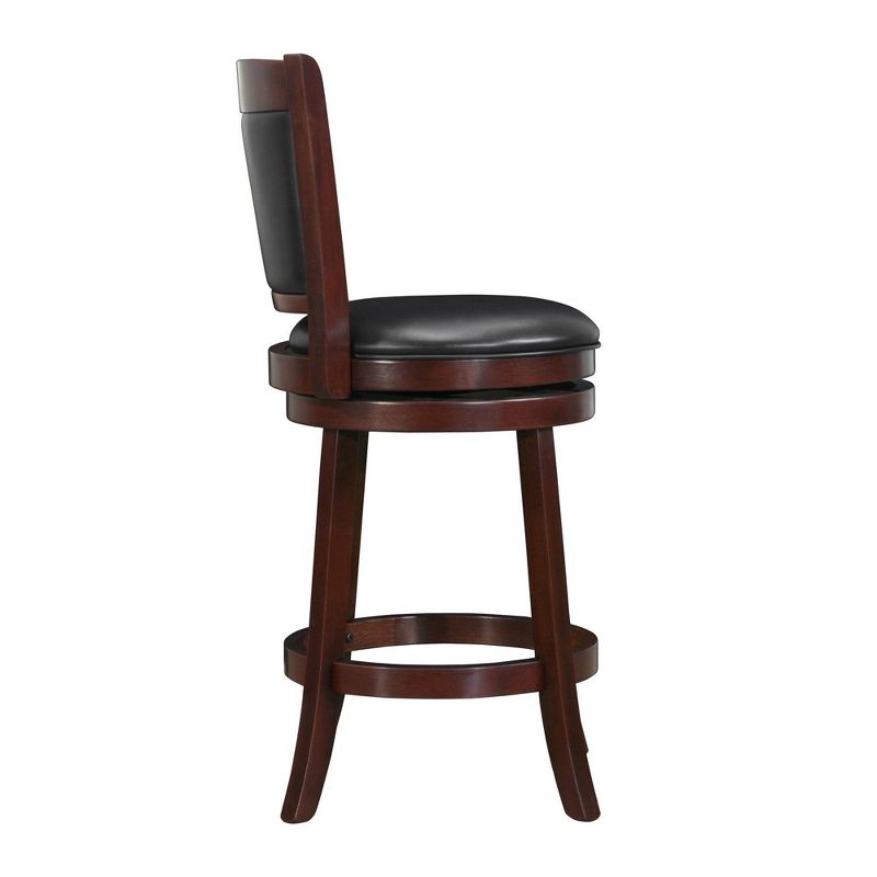 24" Piacenza Swivel Faux Leather Counter Height Barstool Black - Inspire Q
