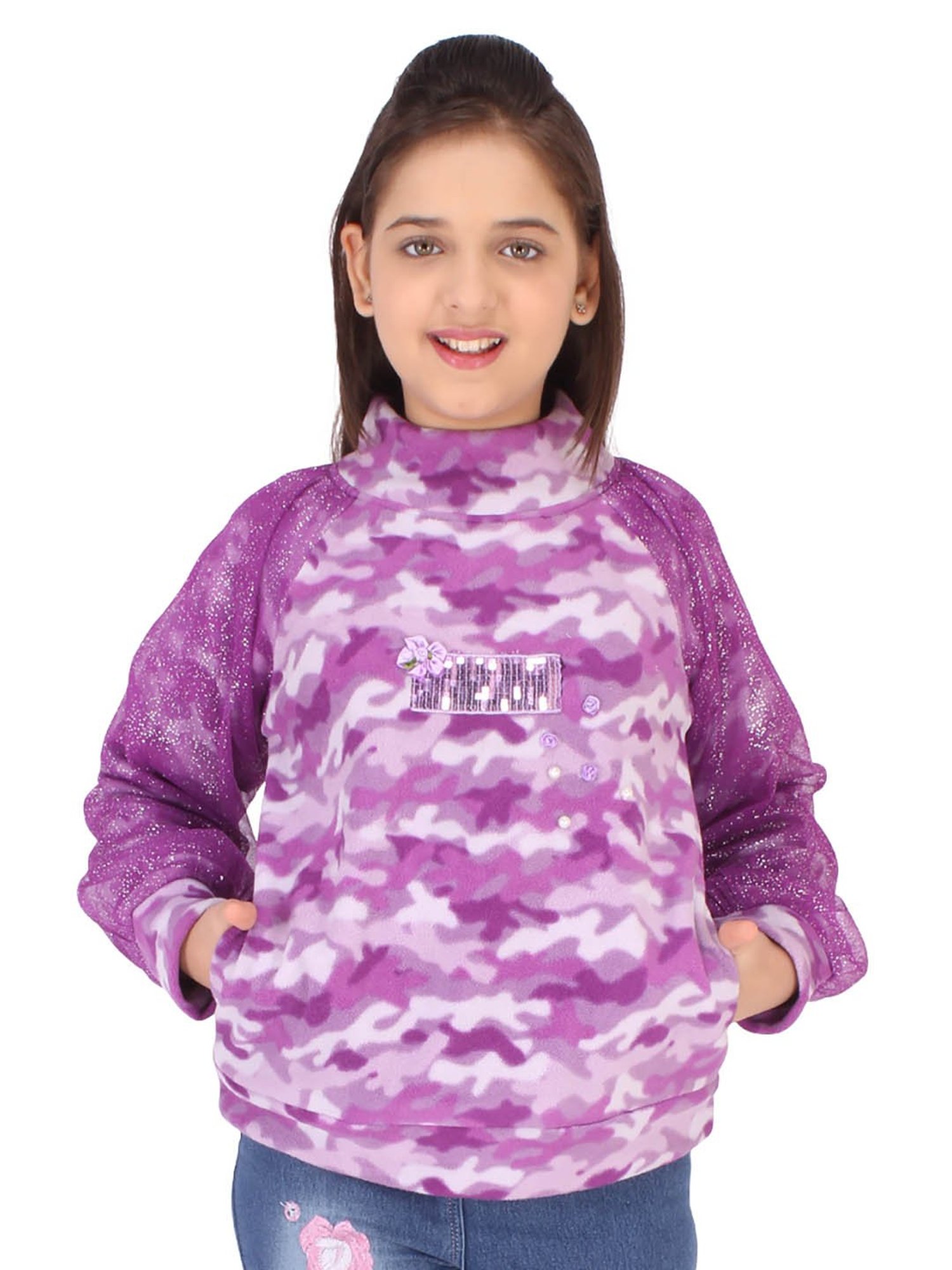 Cutecumber Kids Purple Printed Sweatshirt