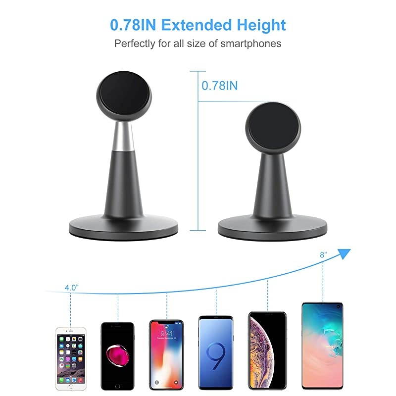 Upgraded Magnetic Cell Phone Stand for Desk  Desktop Phone Holder Compatible with iPhone 11 Pro Xs Xs Max Xr X 8 7 6 Samsung Google Pixel and More