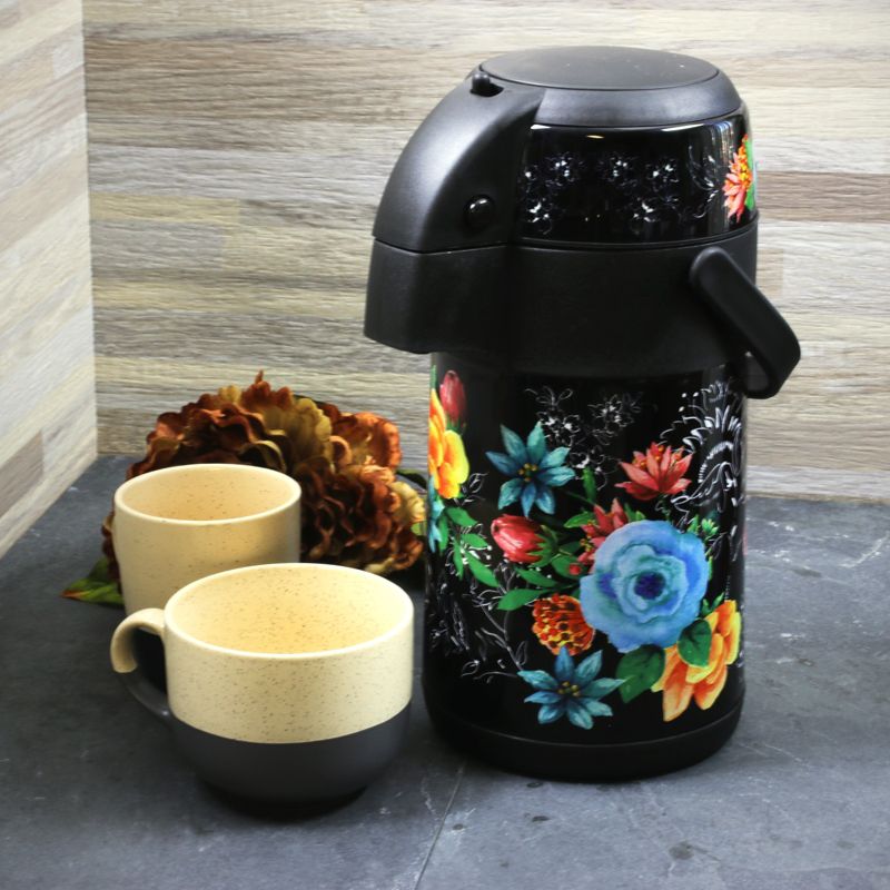 Gibson Home Floral Garden 75 Ounce Stainless Steel Air Pump Coffee Pot