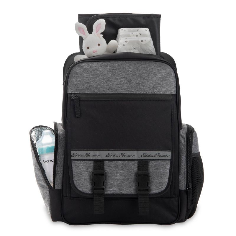 Eddie Bauer Atlas Sport Back Pack Diaper Bag with Ultra Fresh Anti-Microbial Protection - Black/Gray