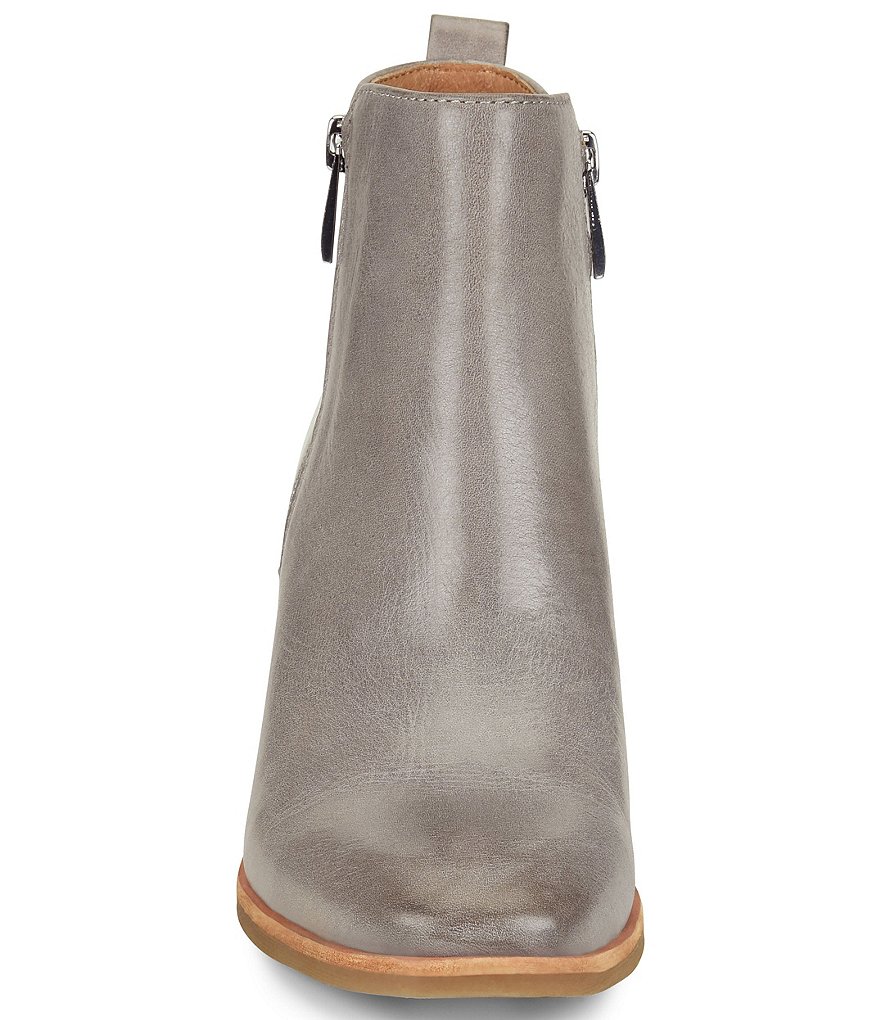 Sofft Canelli Leather Double Zipper Block Heel Booties