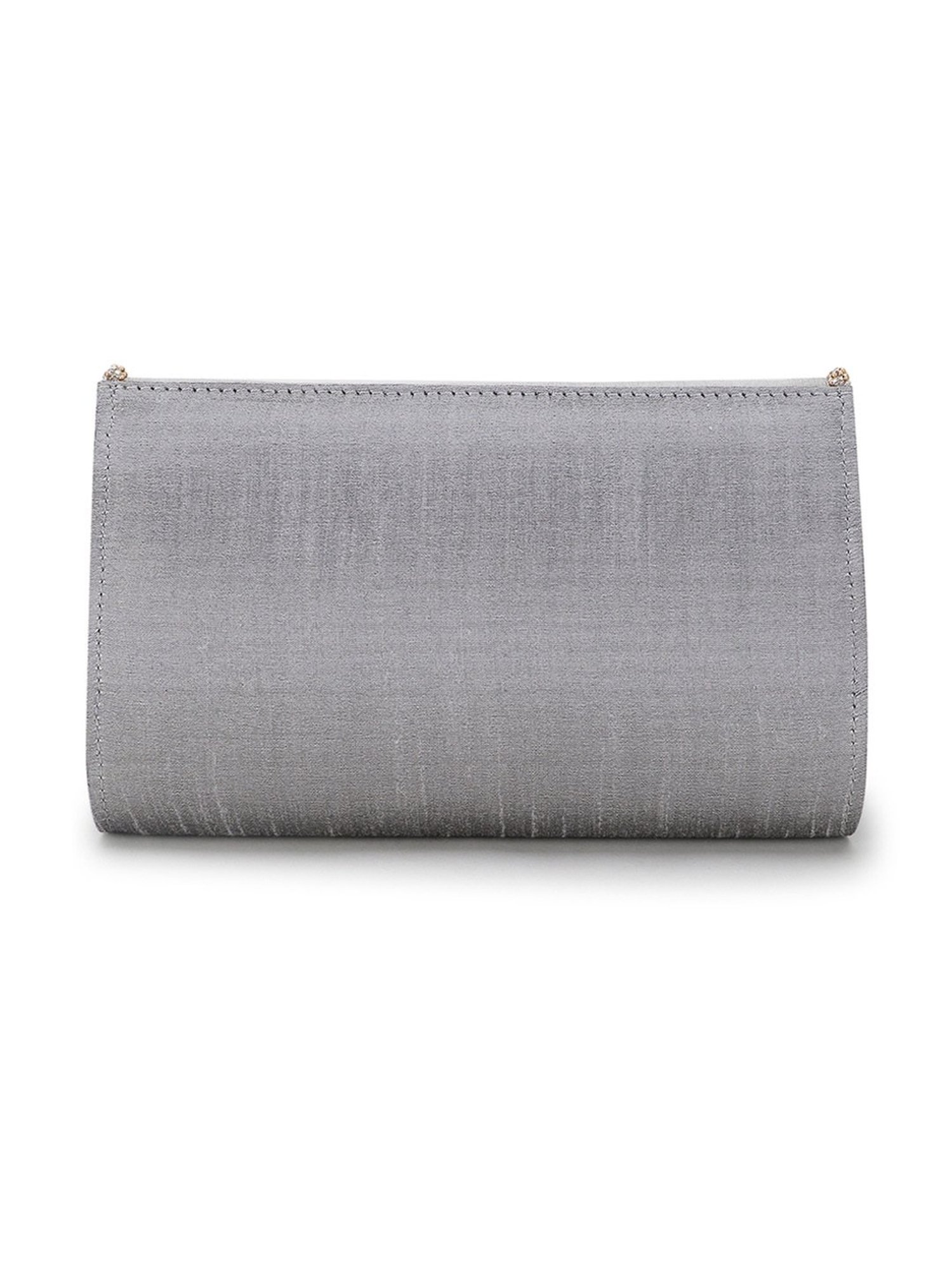 Spice Art Silver Embroidered Medium Clutch