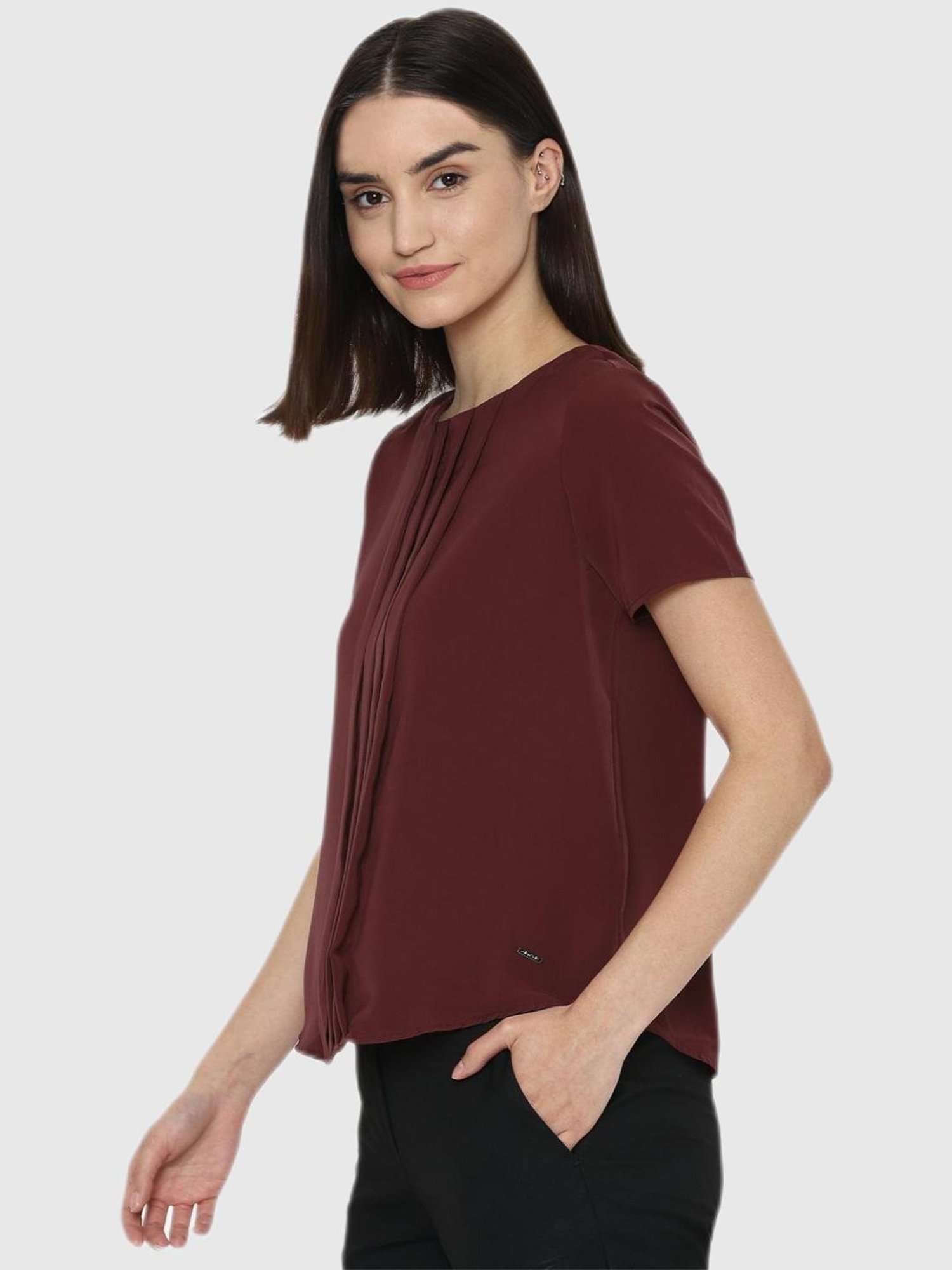 Allen Solly Maroon Regular Fit Top