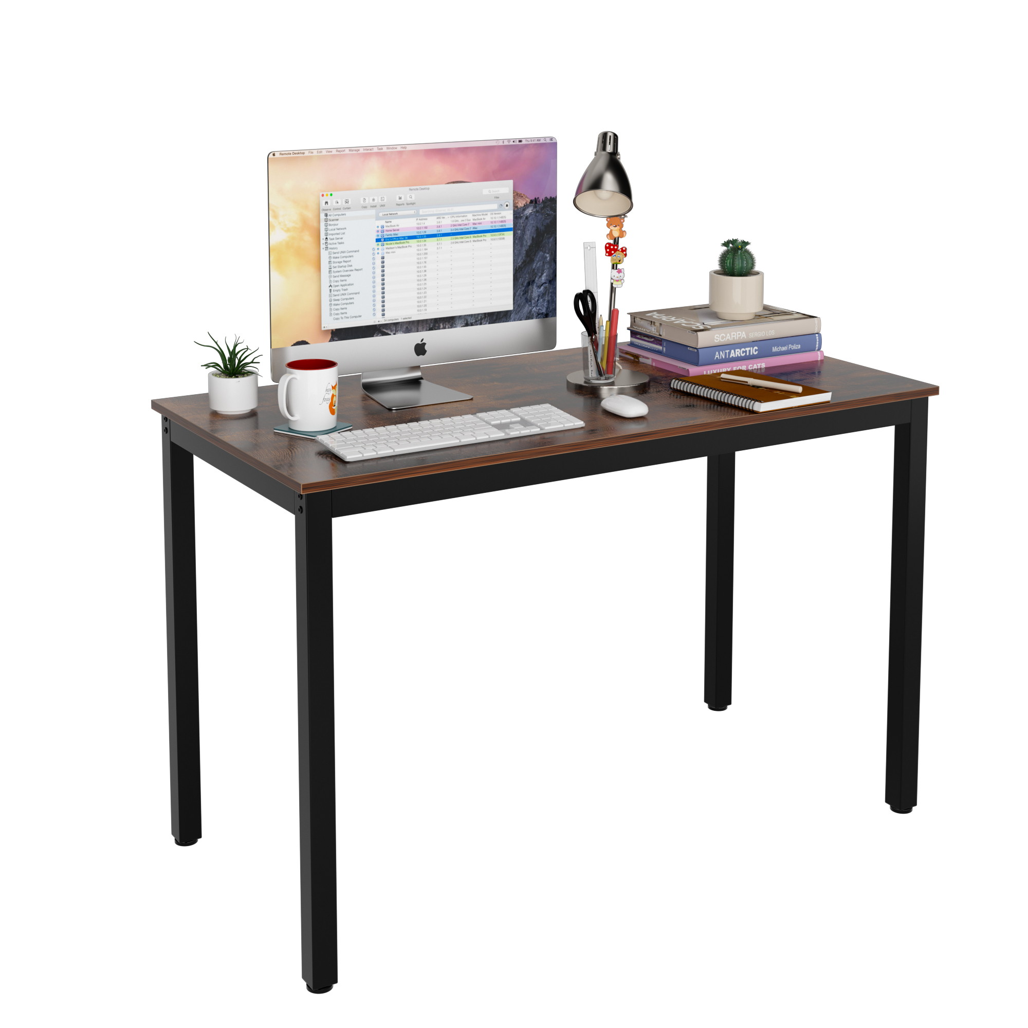 Computer Desk Home Office Desk Gaming Desk Large Corner Writing Black Student Art Modren Sturdy Simple Style PC Wood and Metal Desk Workstation for Small Space,Vintage