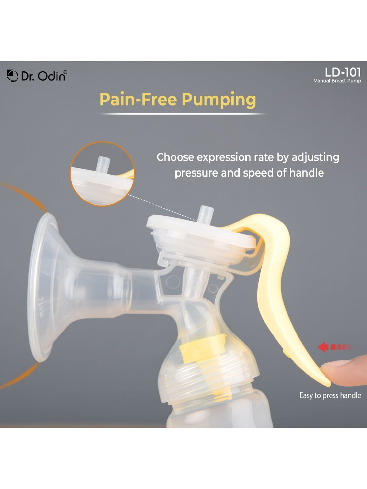 Dr. Odin Manual Breast Pump 150 ml (Yellow)