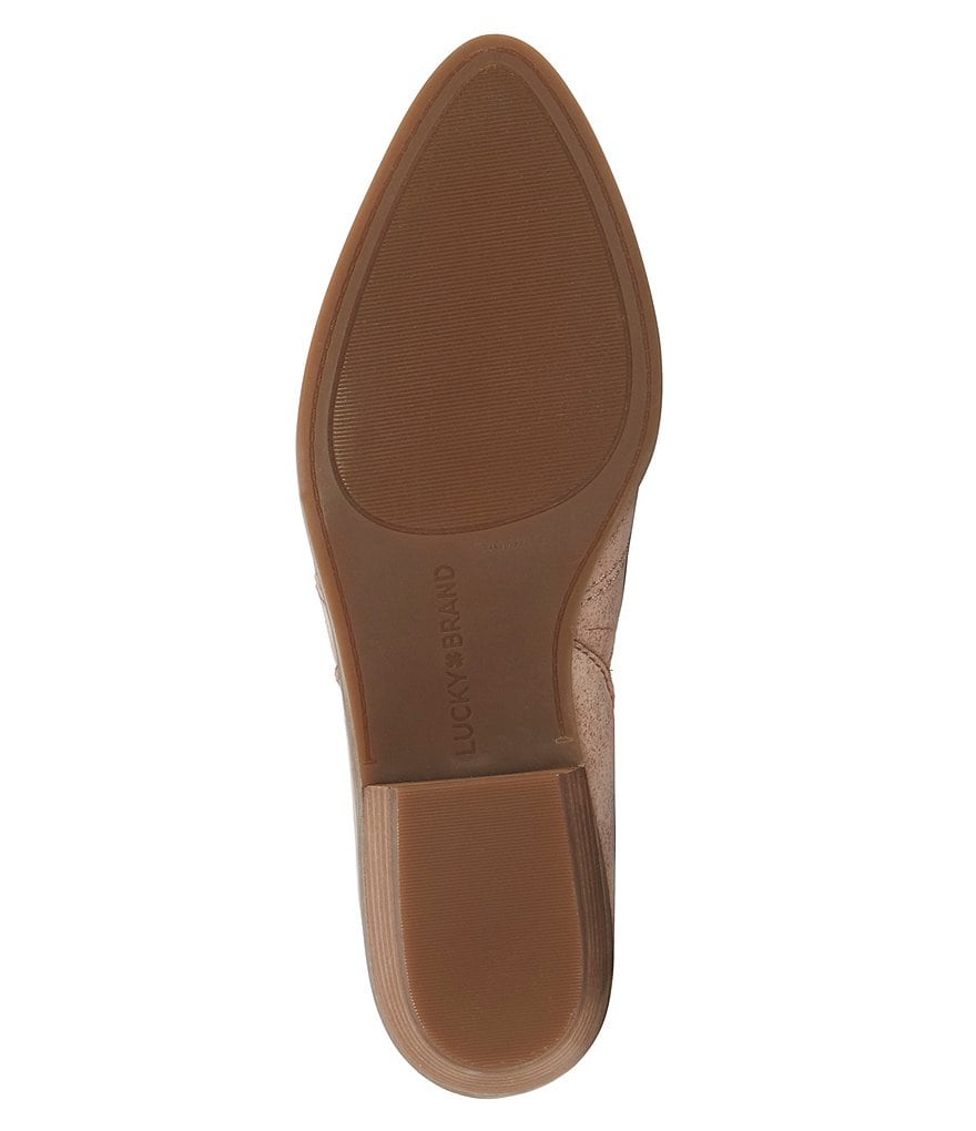 Lucky Brand Mahzan Leather Side Slit Pointed Toe Loafers