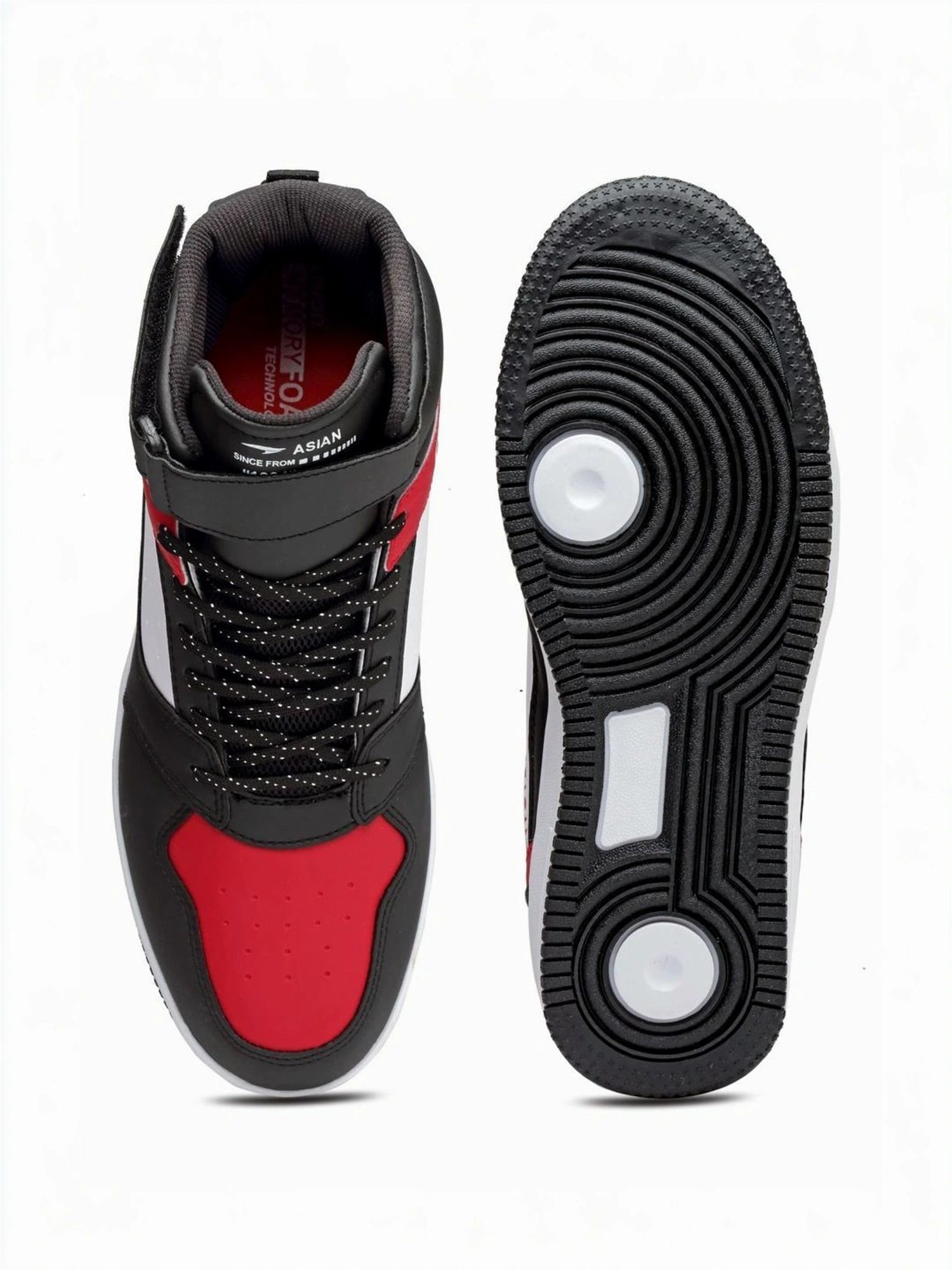 Asian Men's Black Ankle High Sneakers