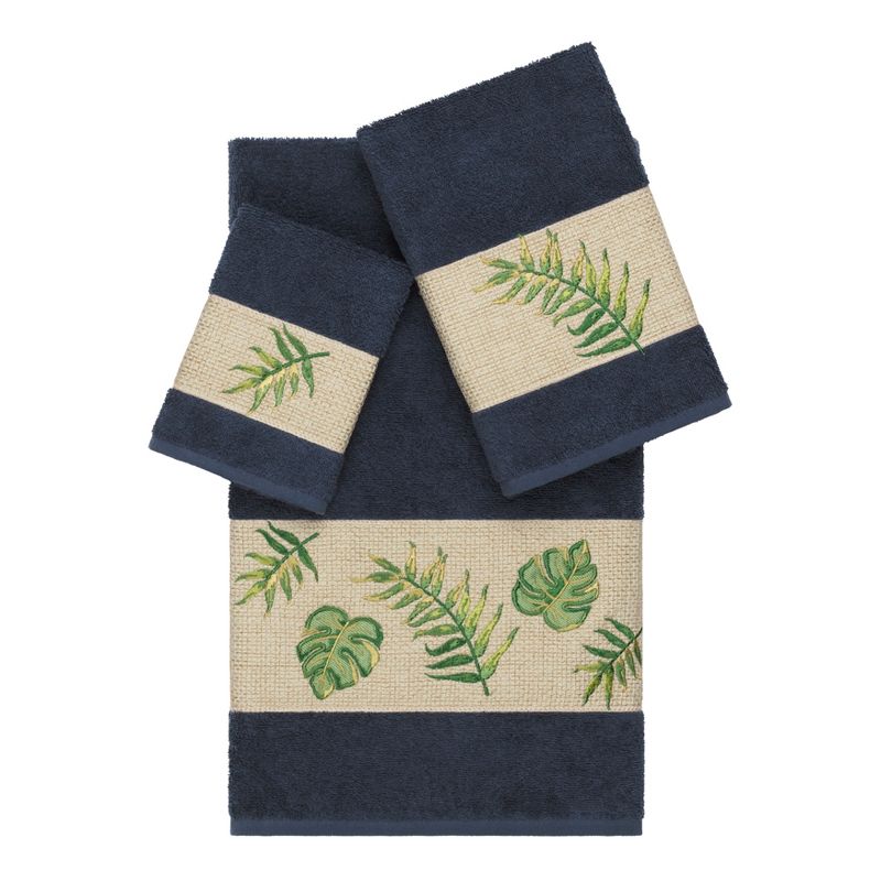 Zoe Embellished Bath Towel Set Midnight Blue - Linum Home Textiles
