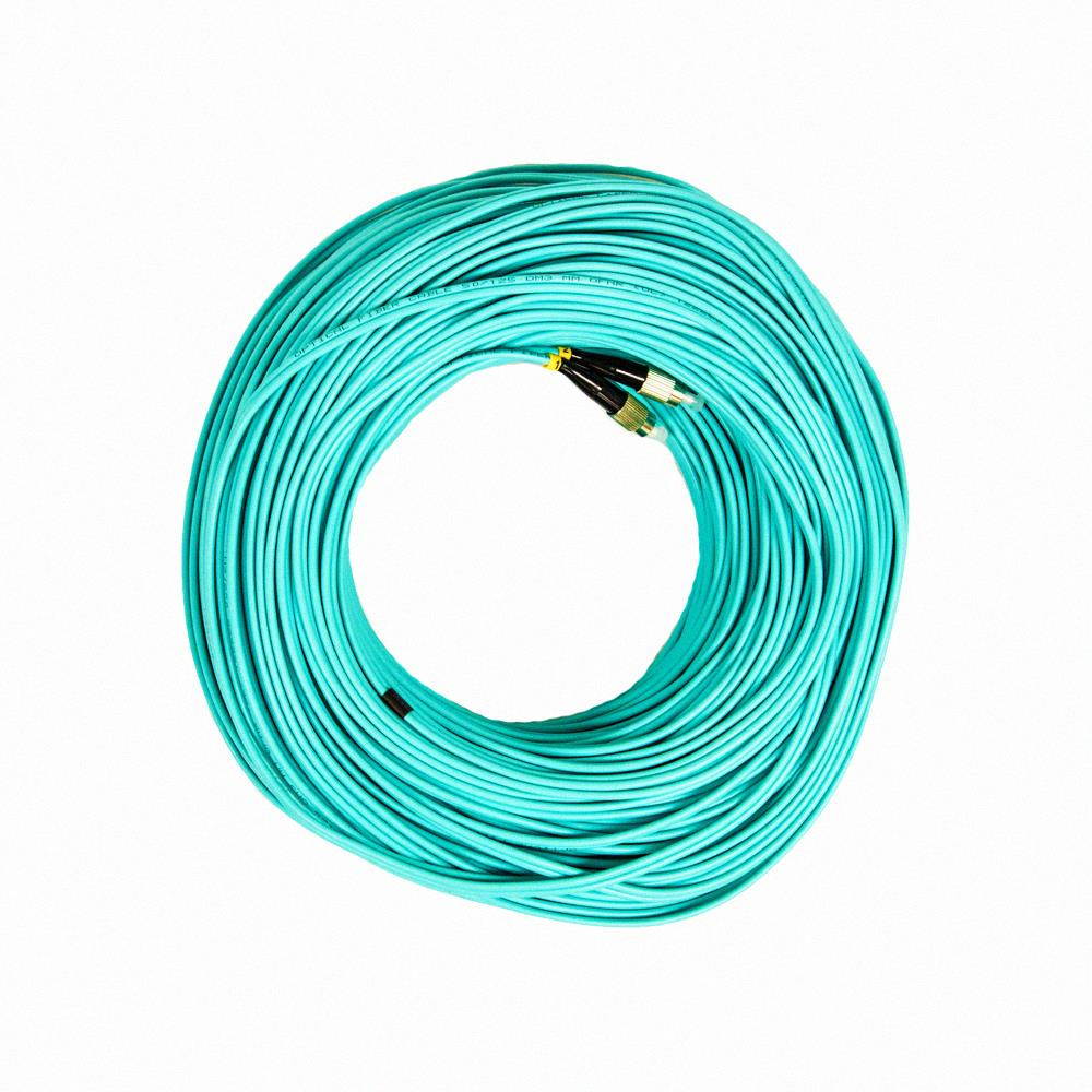 NavePoint FC-FC 10GB Fiber Optic Cable Duplex 50/125 Multimode 100M Aqua