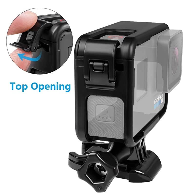 Protective Housing Case for GoPro Hero 5 Hero 6 Hero 7 Skylight Top Opening Frame with Lens Cap Protector Accessories Kit