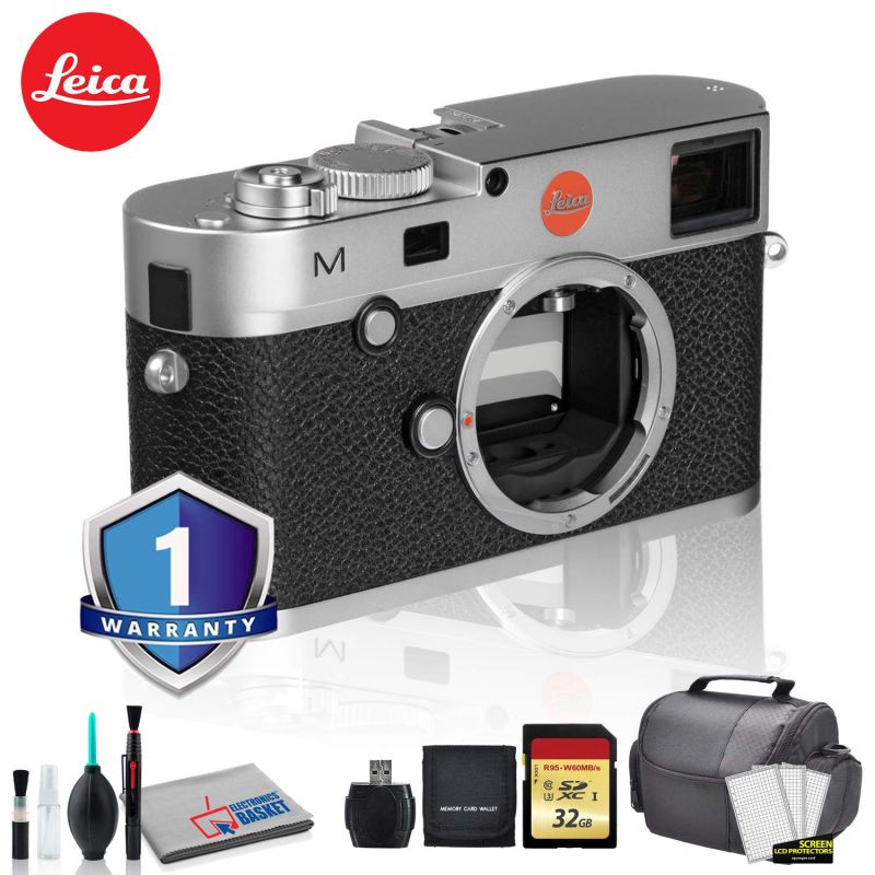 Leica M (Typ 240) Digital Rangefinder Camera (Silver) Bundle with 1 Year Extended Warranty + 32 GB Memory card + LCD Screen Protectors + MORE