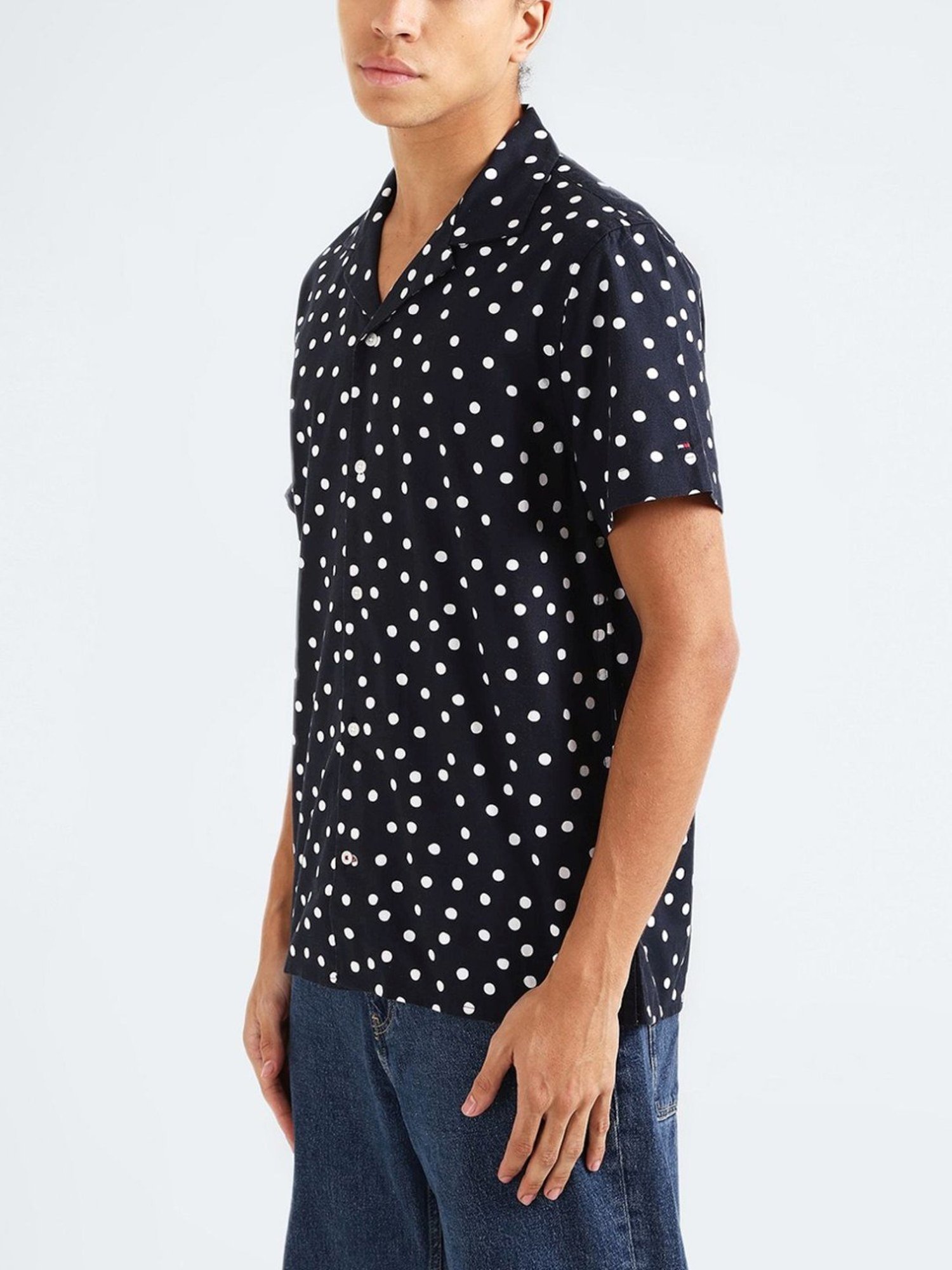 Kuons Avenue Cobalt Blue Slim Fit Denim Shirt