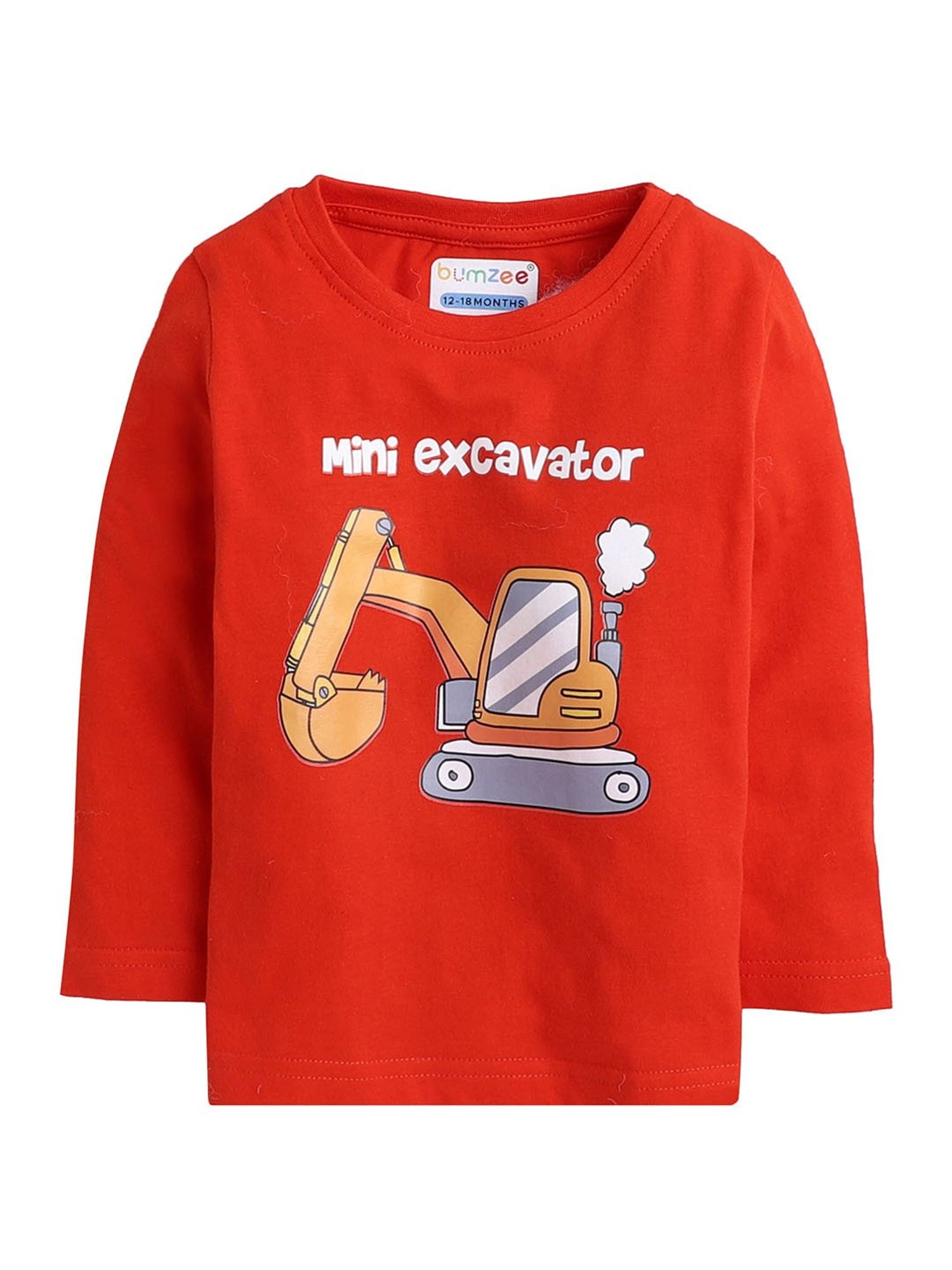 Bumzee Kids Mint Green & Red Printed Full Sleeves T-Shirts (Pack Of 2)