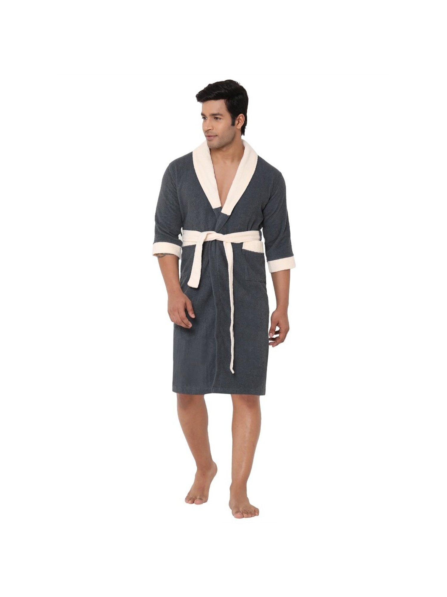 Spaces Unwinders Grey Nylon Bath Robe