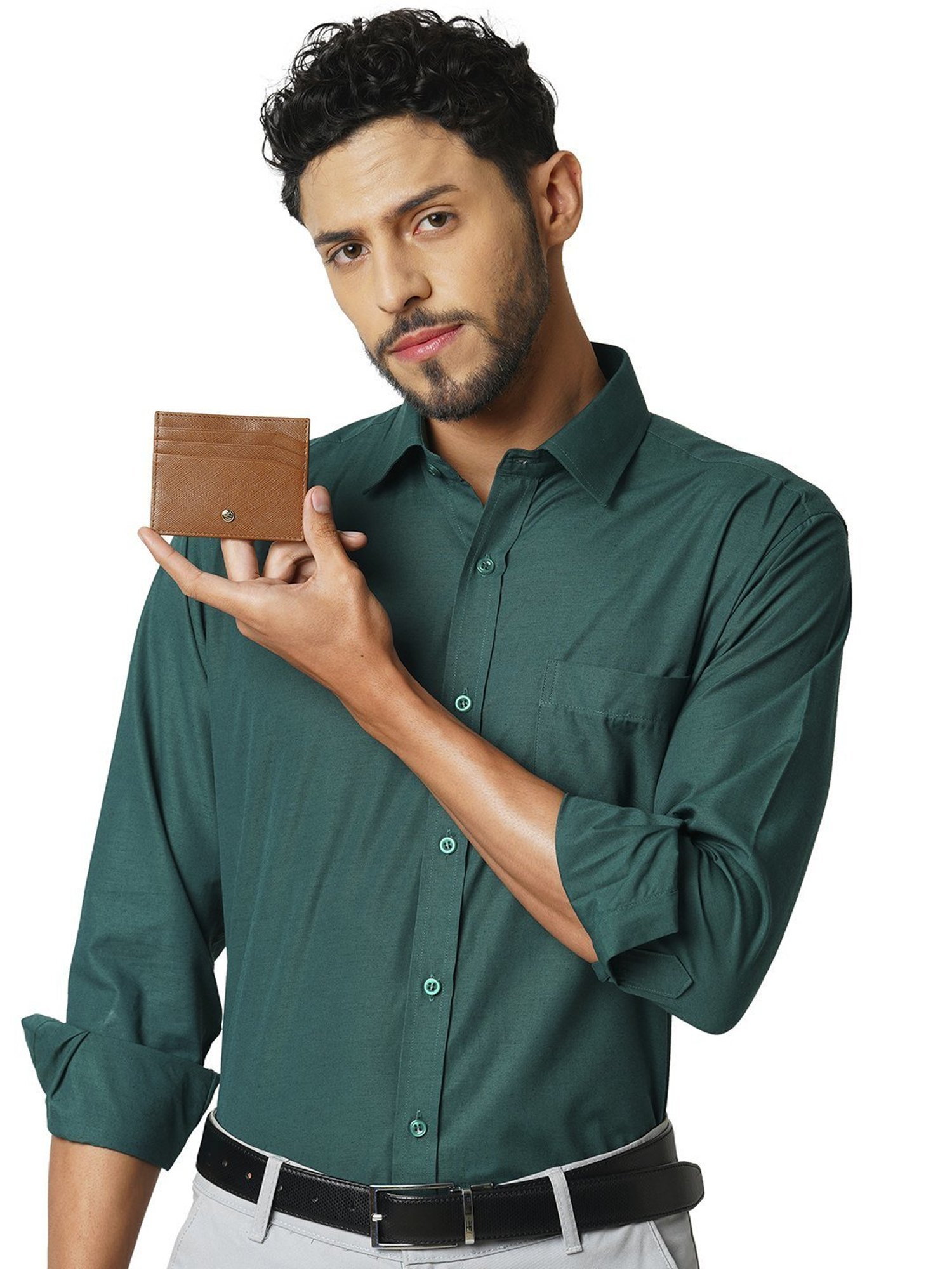 SASSORA Green MAYA Small Leather Car Key Case Pouch