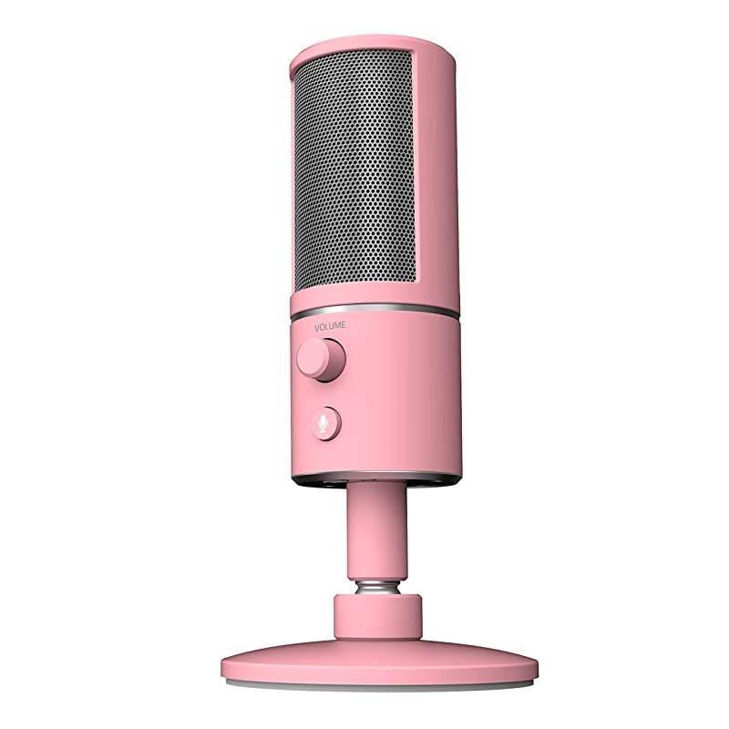 Seiren X USB Streaming Microphone Professional Grade Builtin Shock Mount Supercardiod PickUp Pattern Anodized Aluminum Quartz Pink