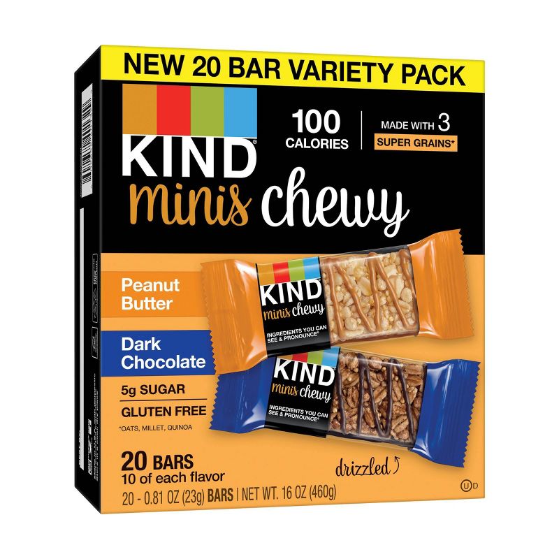 KIND Mini Chewy Peanut Butter + Dark Chocolate - 16.2oz/20ct