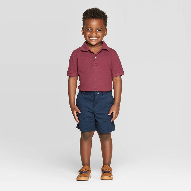 Toddler Boys' Long Sleeve Striped Henley - Cat & Jack™ Gray 12M