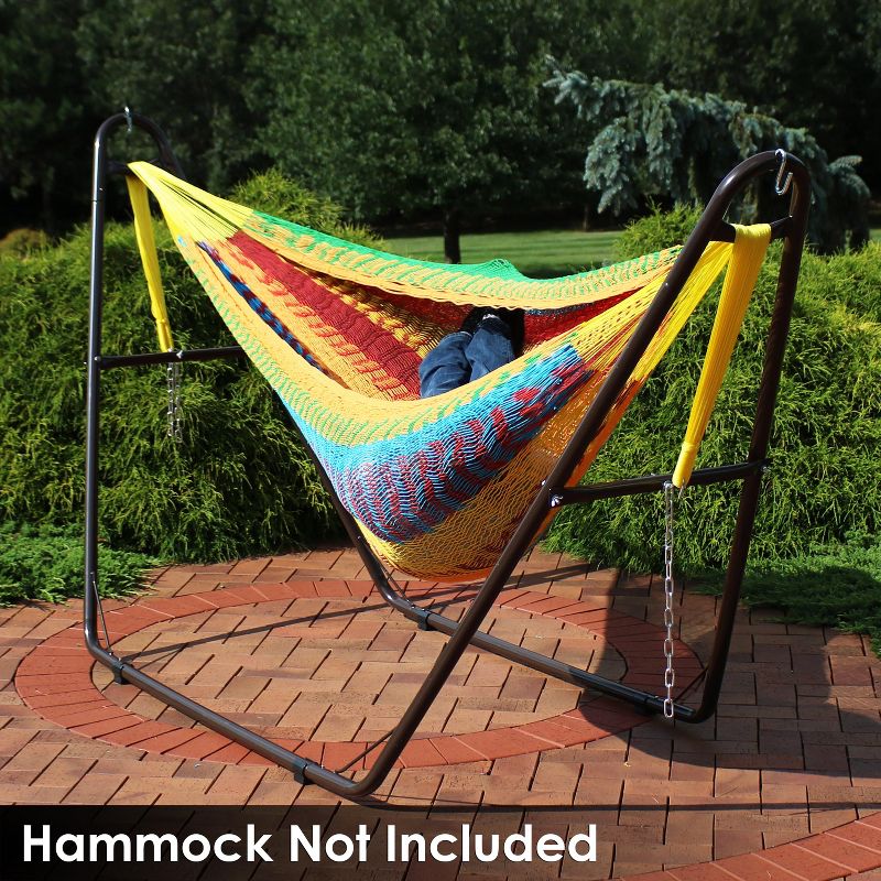 Sunnydaze Heavy-Duty Universal Multi-Use Heavy-Duty Steel Hammock Stand for 9 to 14 Feet Hammocks - 550 lb Capacity - Green