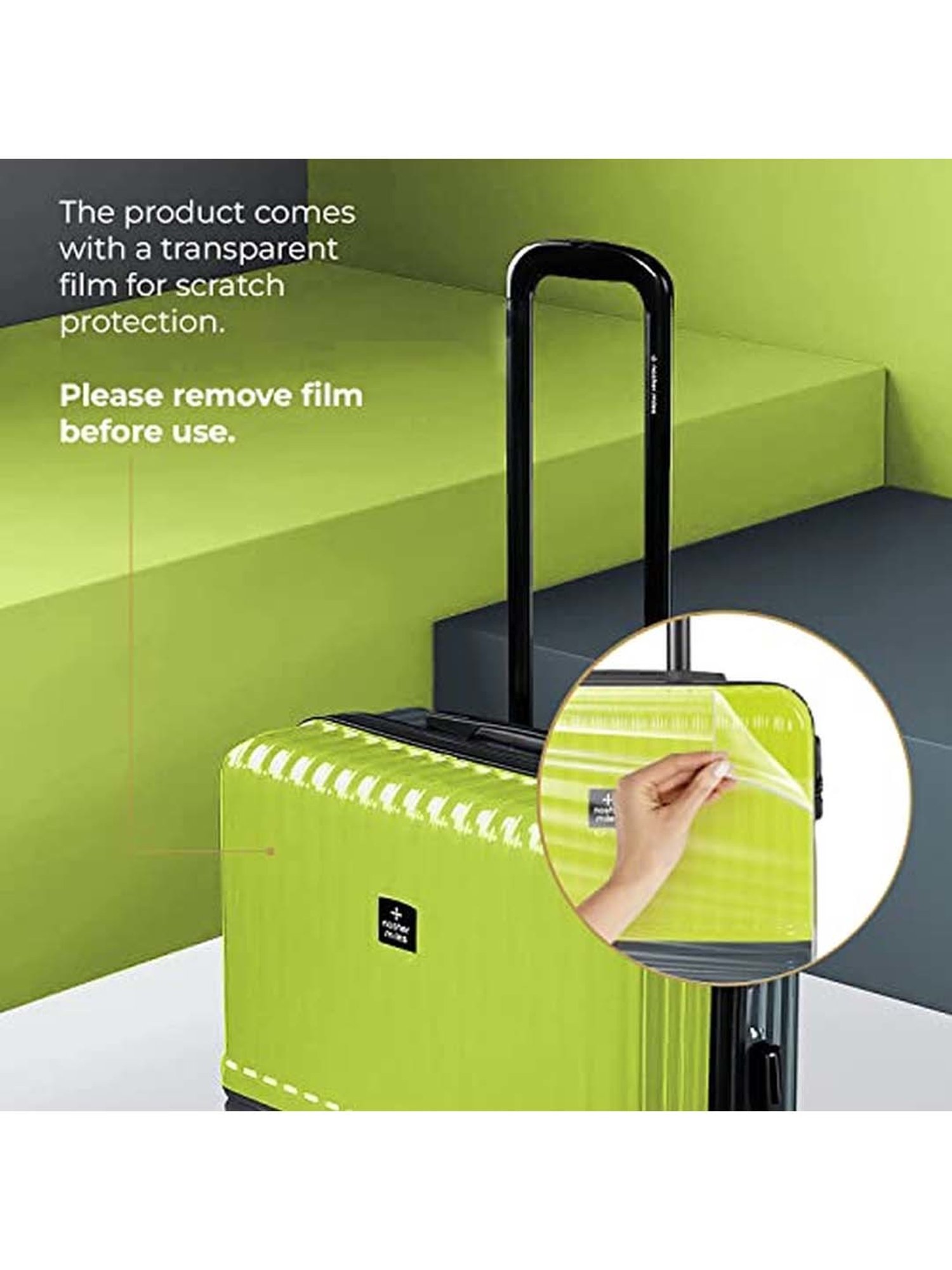 Nasher Miles Istanbul Hard-Sided Polycarbonate Se of2 Trolley Bags (55 & 65 cm) (Lime Green-Olive)