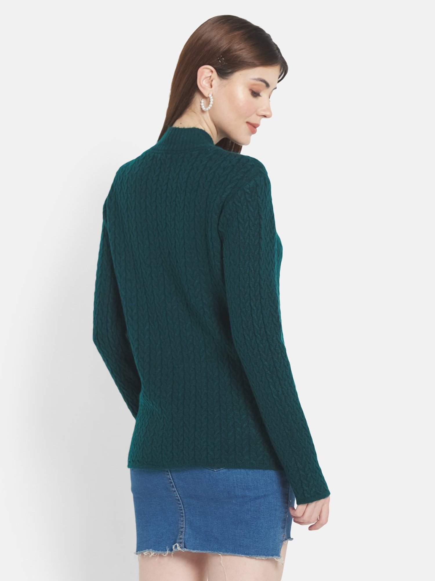 METTLE Green Self Pattern Pullover