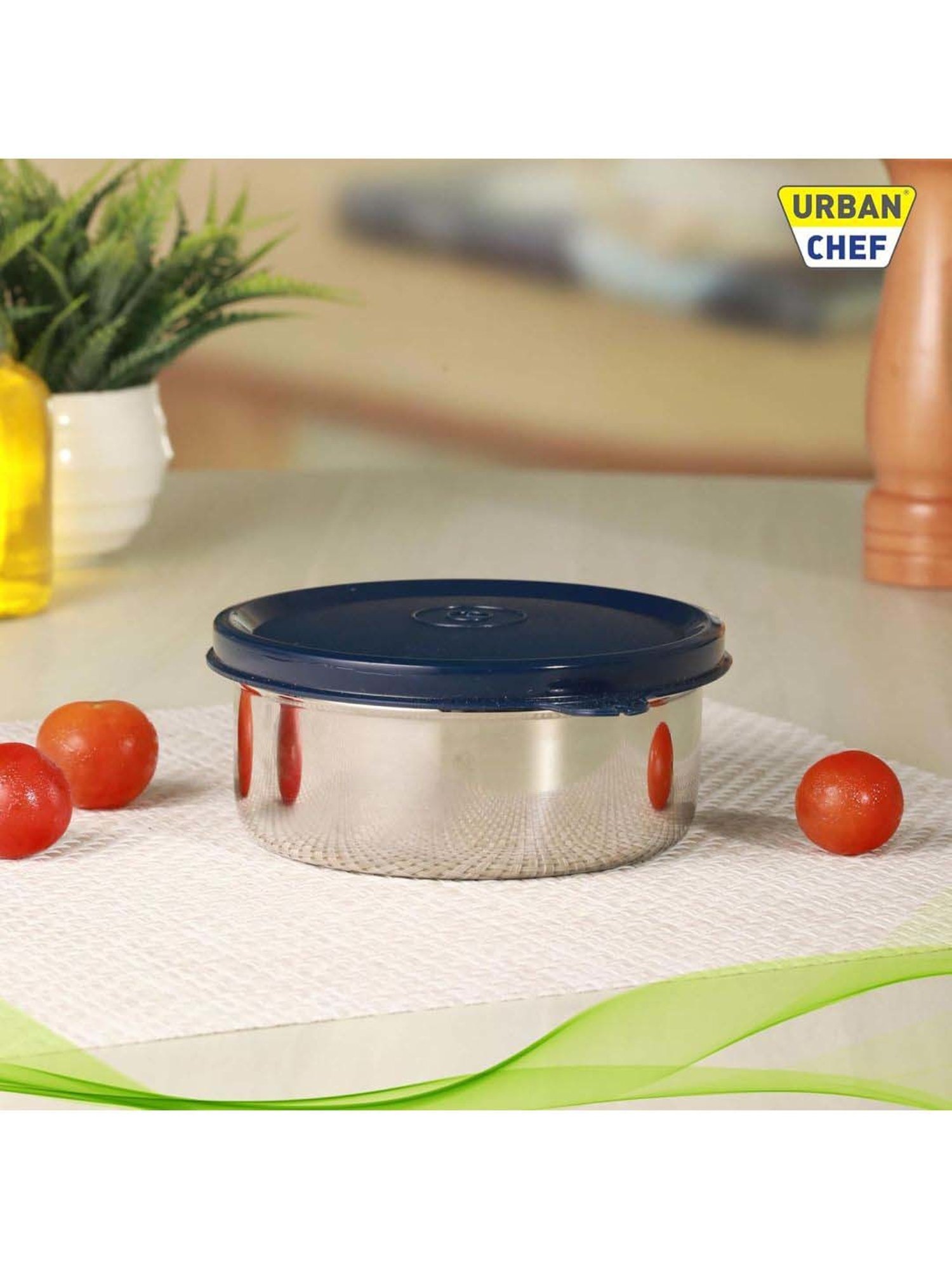 Urban Chef Blue Stainless Steel Essential Lunch Box Containers - Set of 2