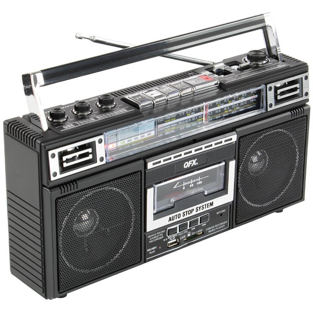 QFX J220BT Bluetooth Radio/Cassette to MP3 Converter Boombox