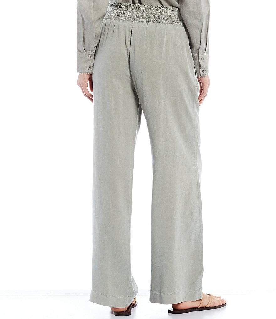 Cloth & Stone Smocked Waist Wide Leg Coordinating Pull-On Pants