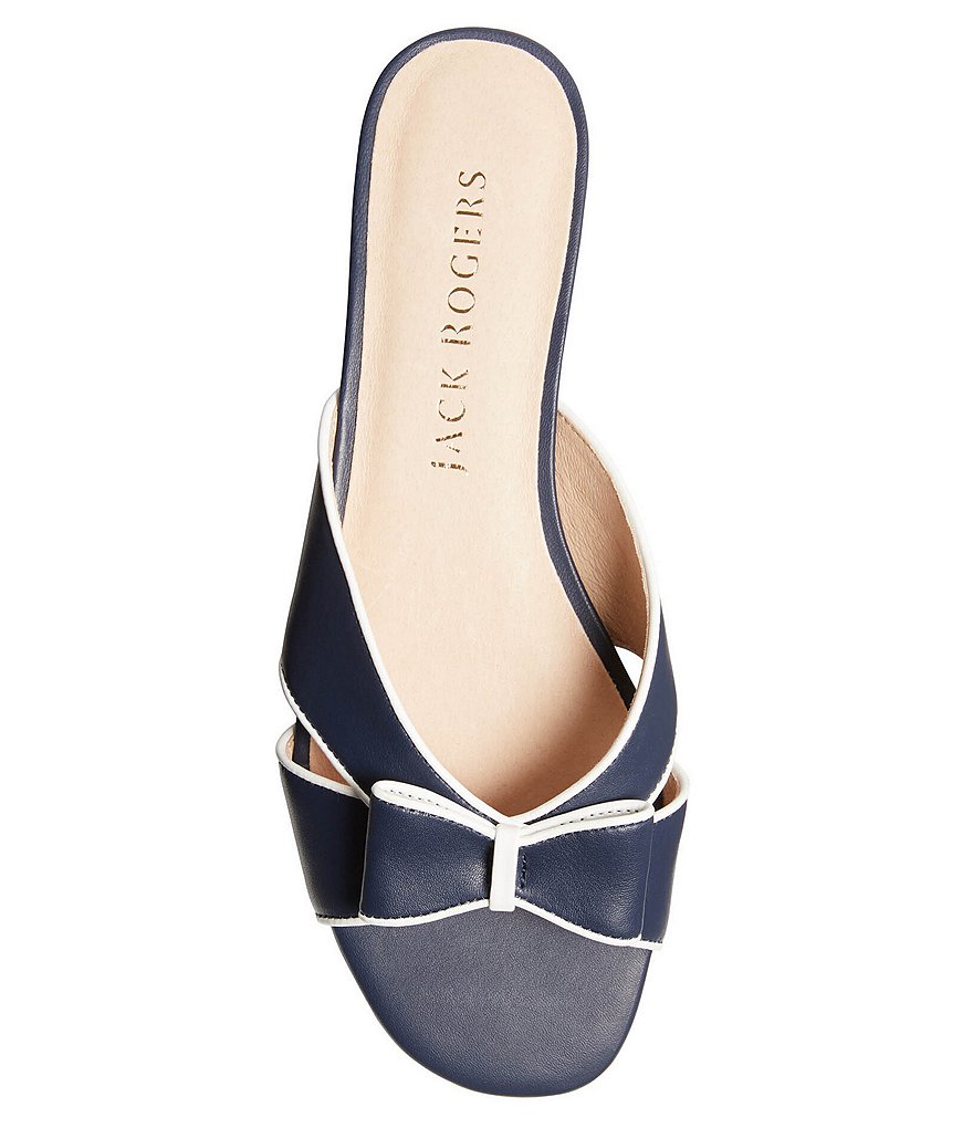 Jack Rogers Gigi Bow Detail Leather Slides