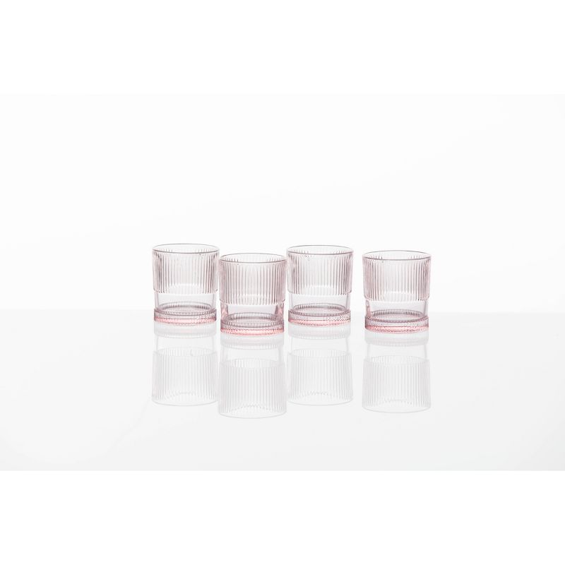 6oz Round Gem Flask Drinkware Set Pink/Gold