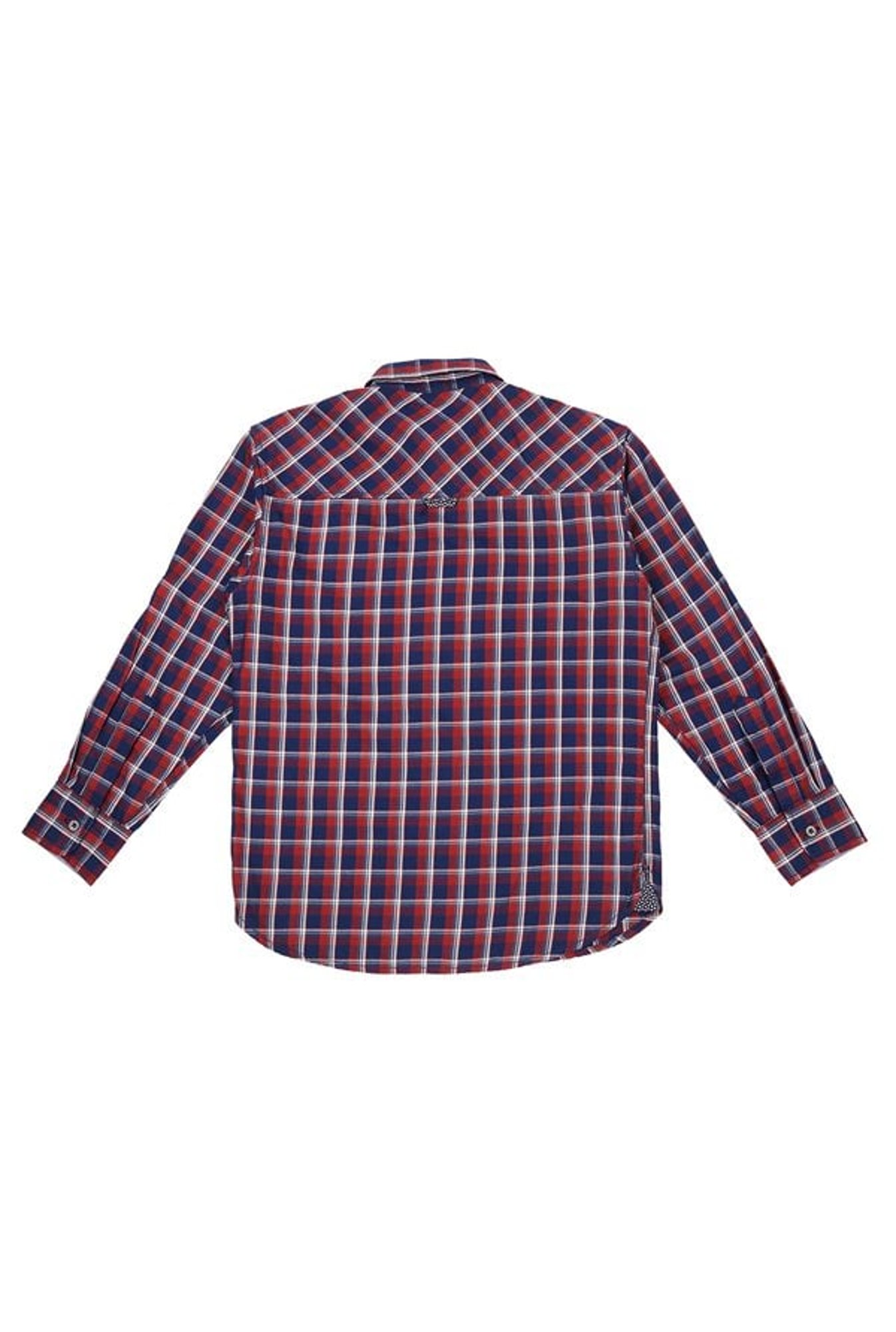 Gini & Jony Boys Red & Navy Checks Shirt
