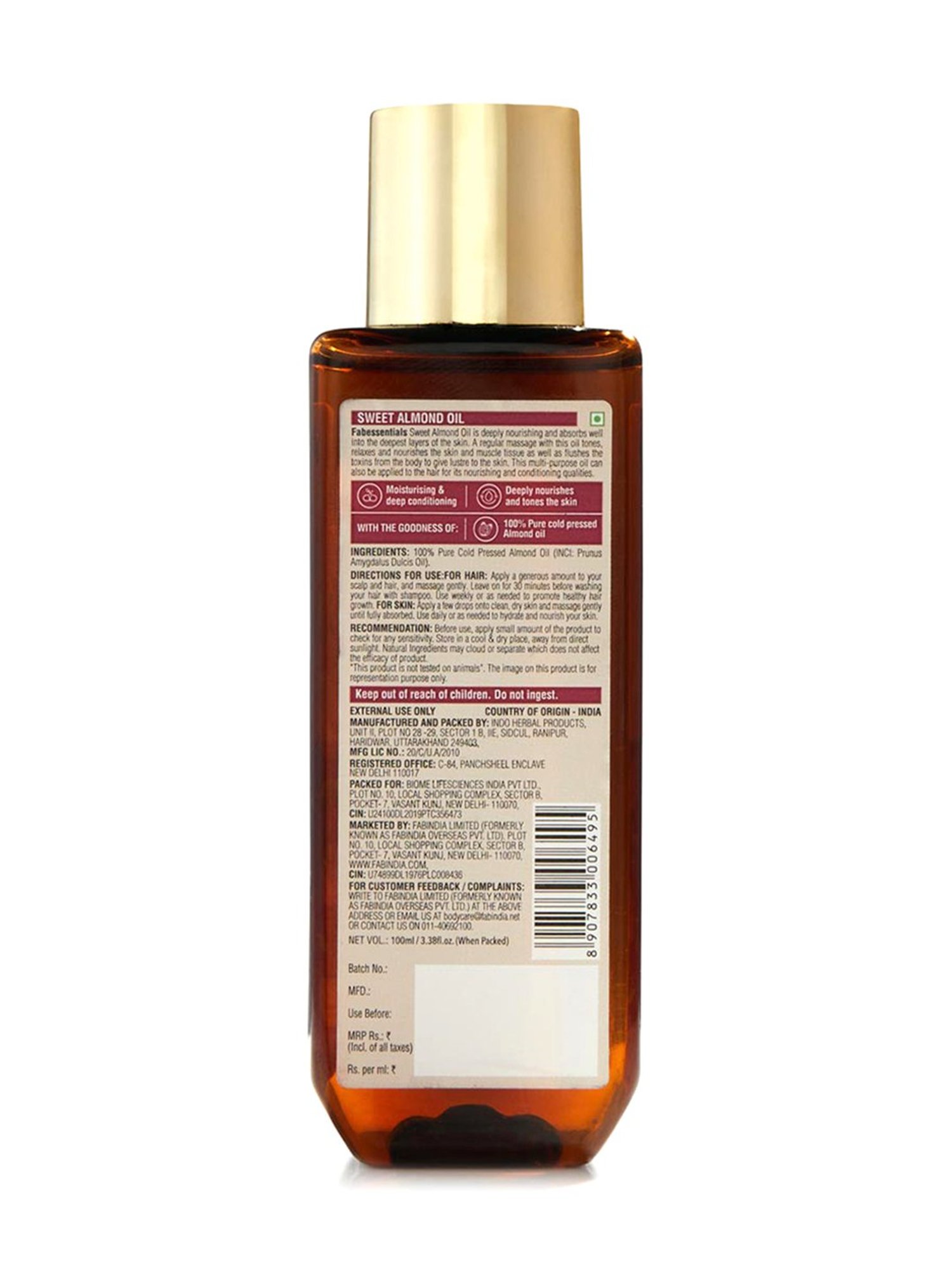 Fabessentials Sweet Almond Oil - 100 ml
