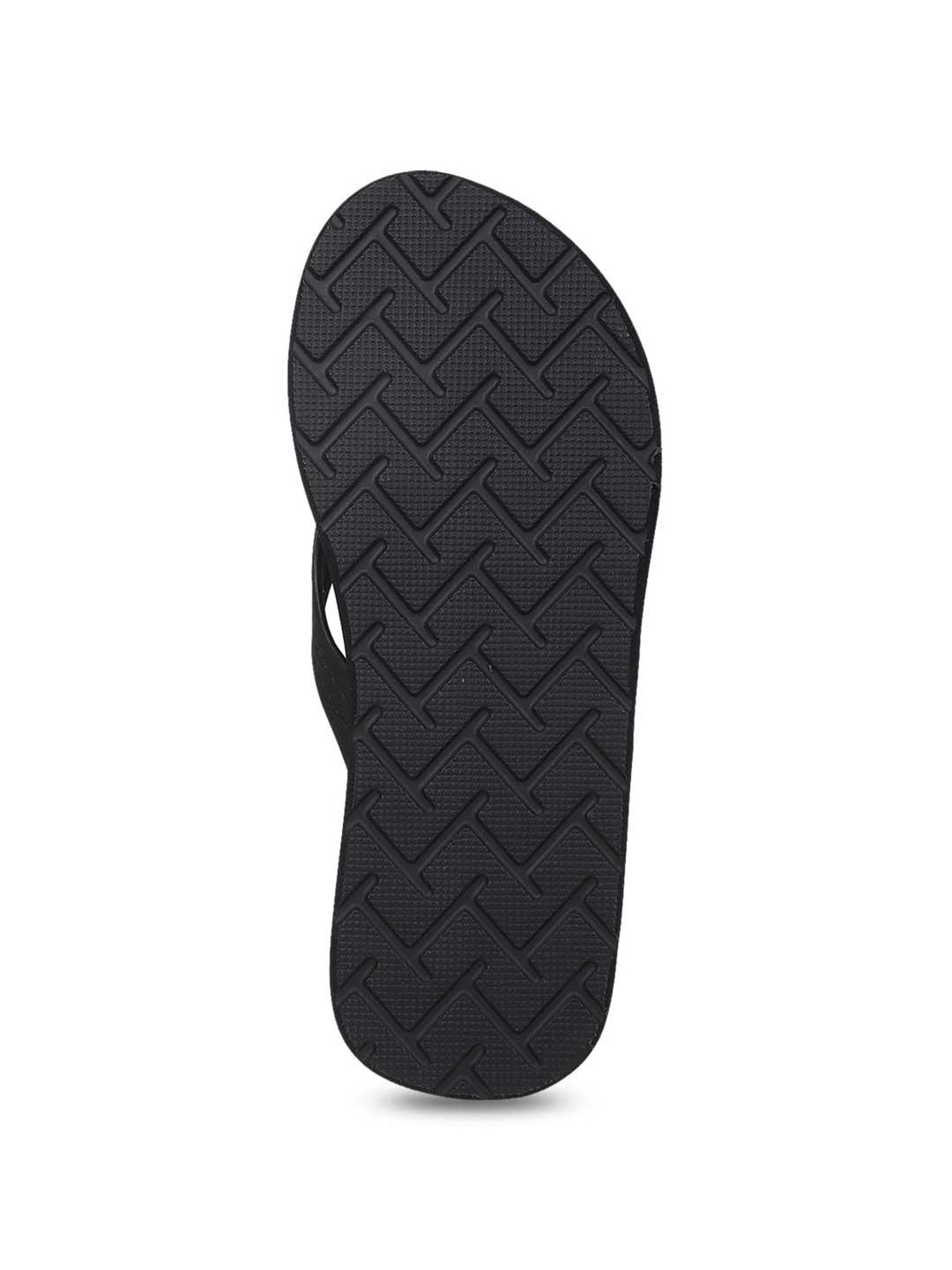 Carlton London Men's Ink Black Flip Flops