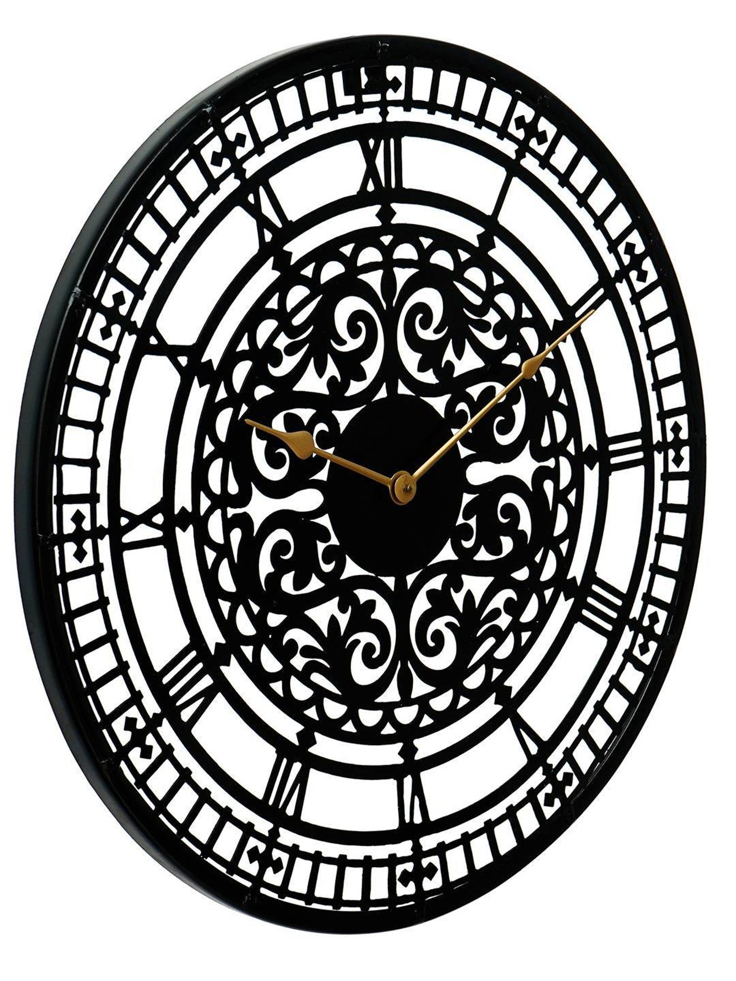 CHRONIKLE Round Black Iron Wall Clock
