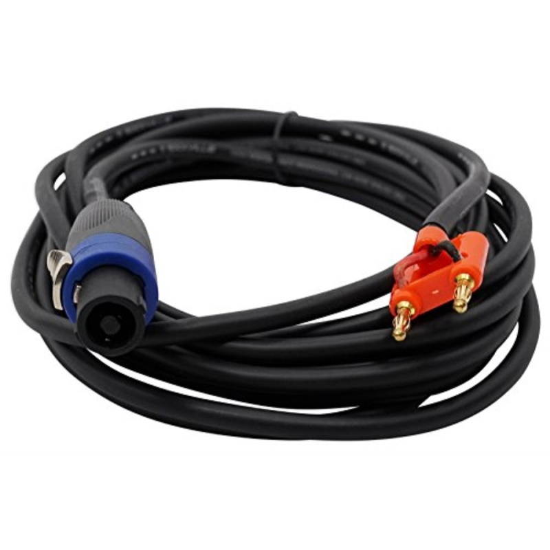 rockville rsb16 20 foot speakon to banana speaker cable, 16 gauge, 100% copper!