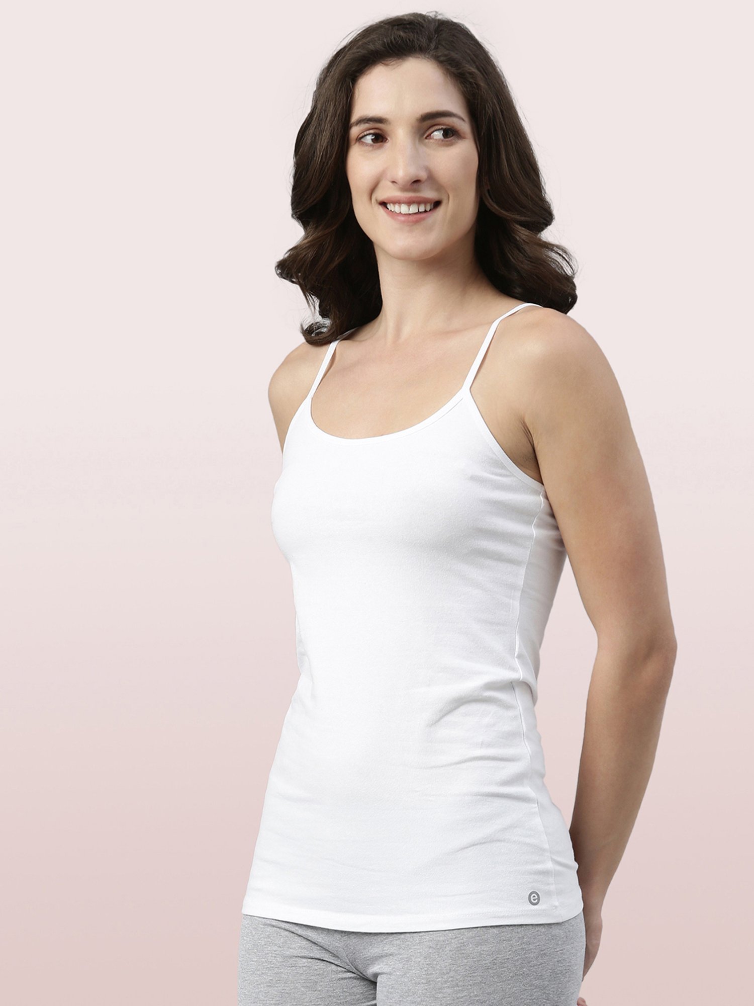 Superstar by Westside White Ribbed Cotton Blend Tank Top