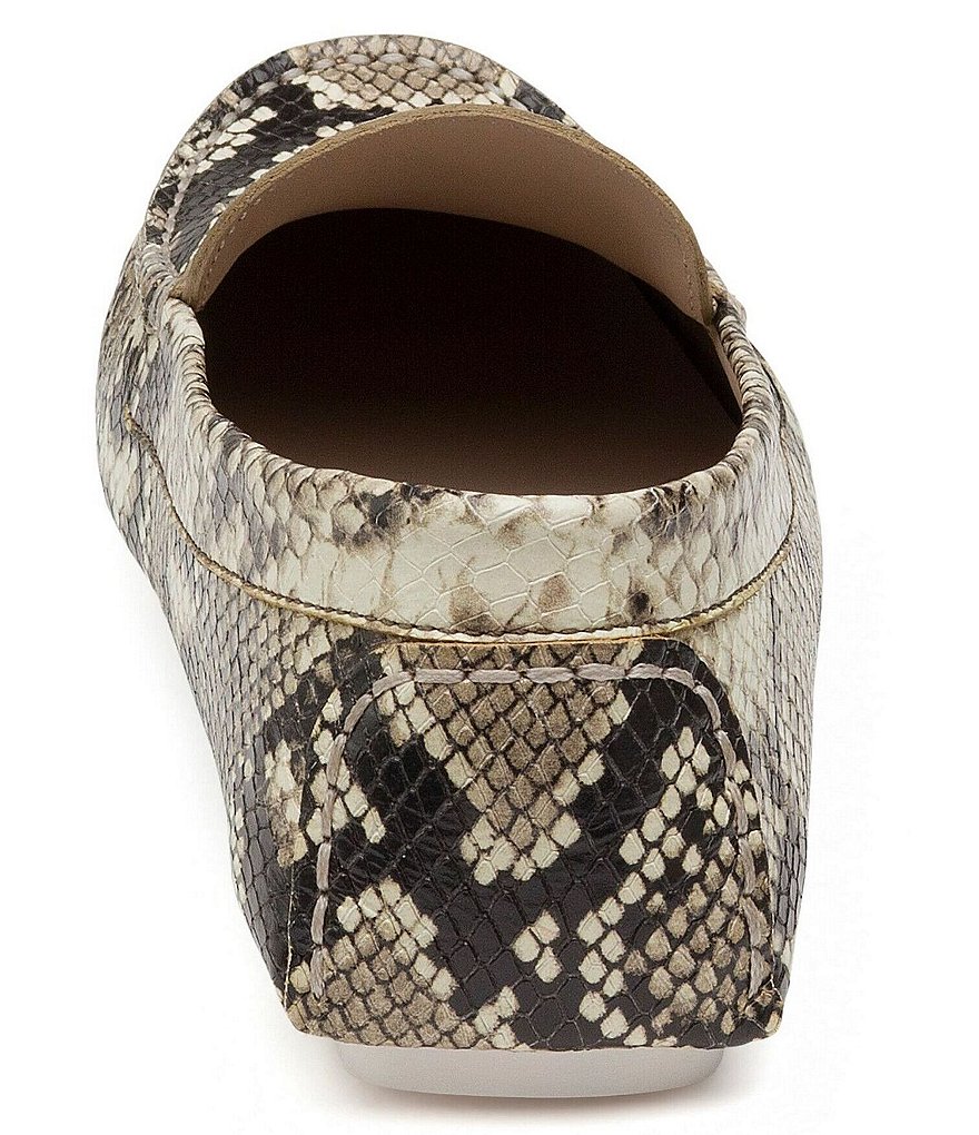 Johnston & Murphy Maggie Snake Print Leather Penny Drivers