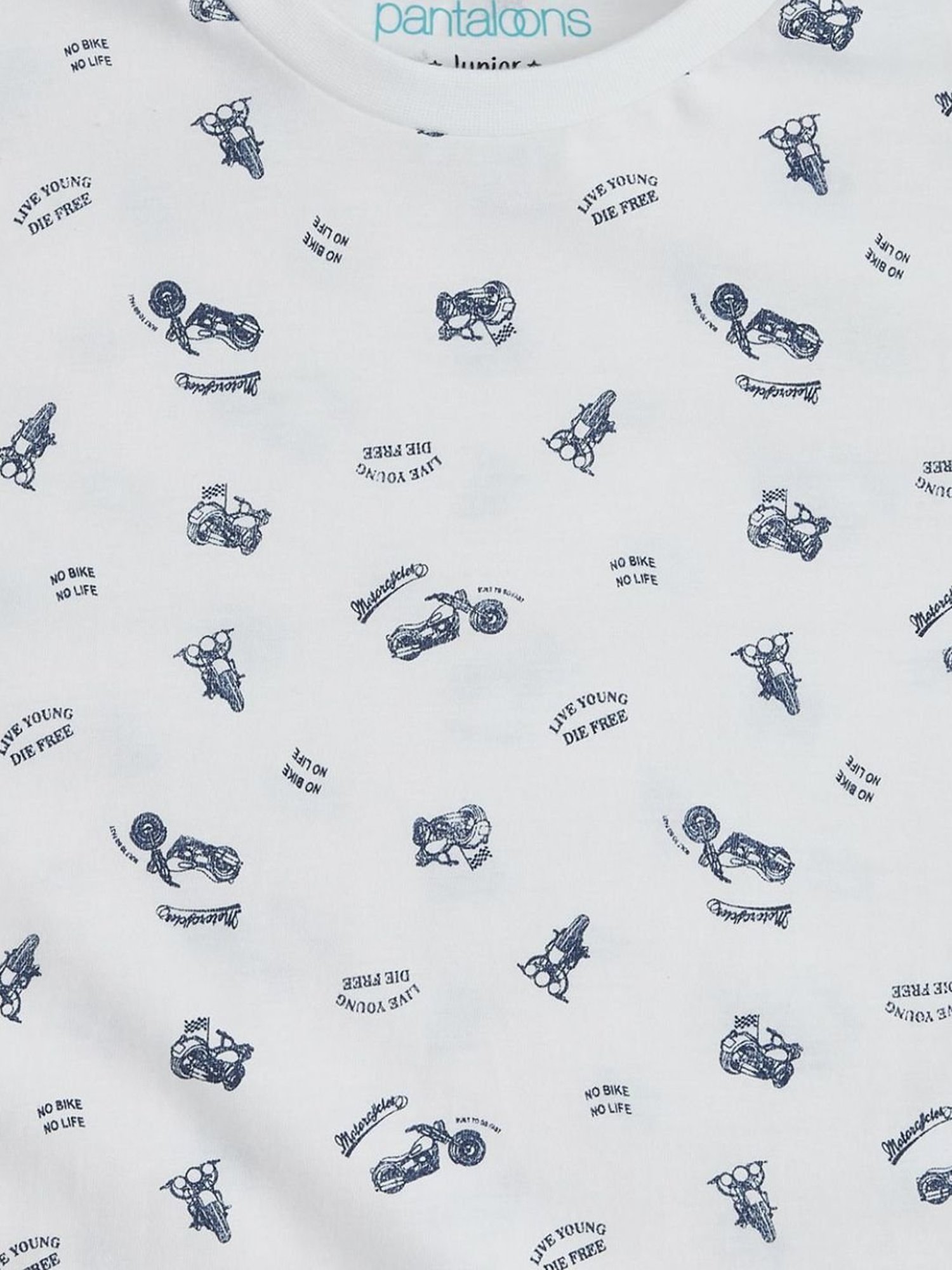 Pantaloons Junior White Cotton Printed T-Shirt