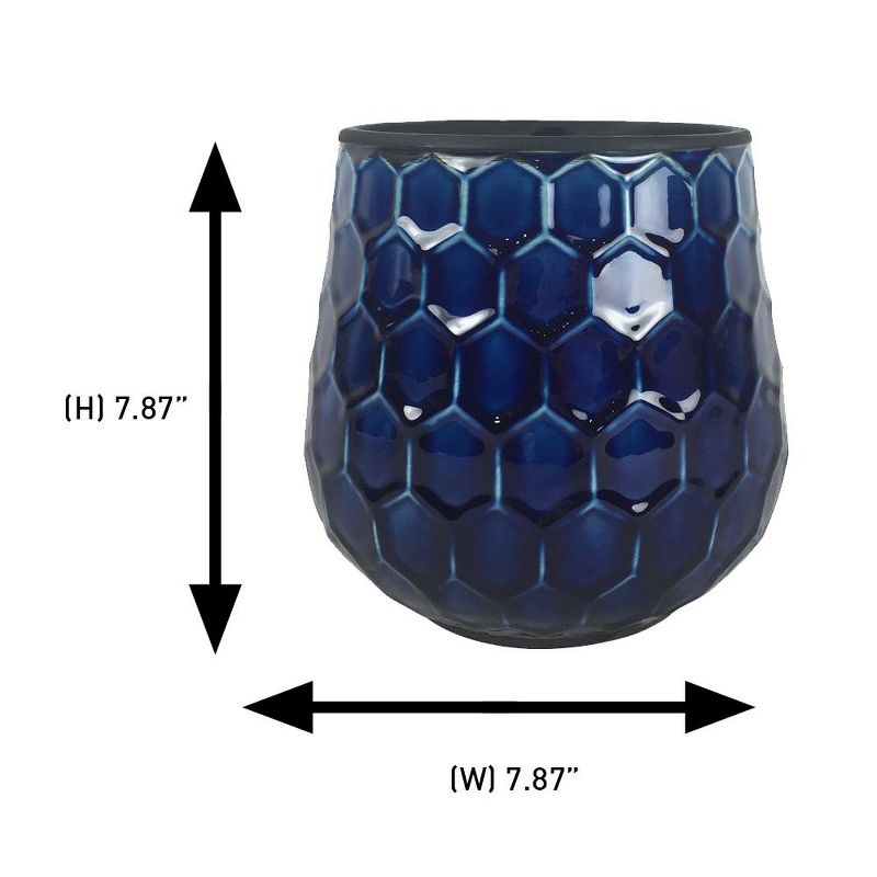 8" Honeycomb Planter, Cobalt Blue 2-pk. - Southern Patio