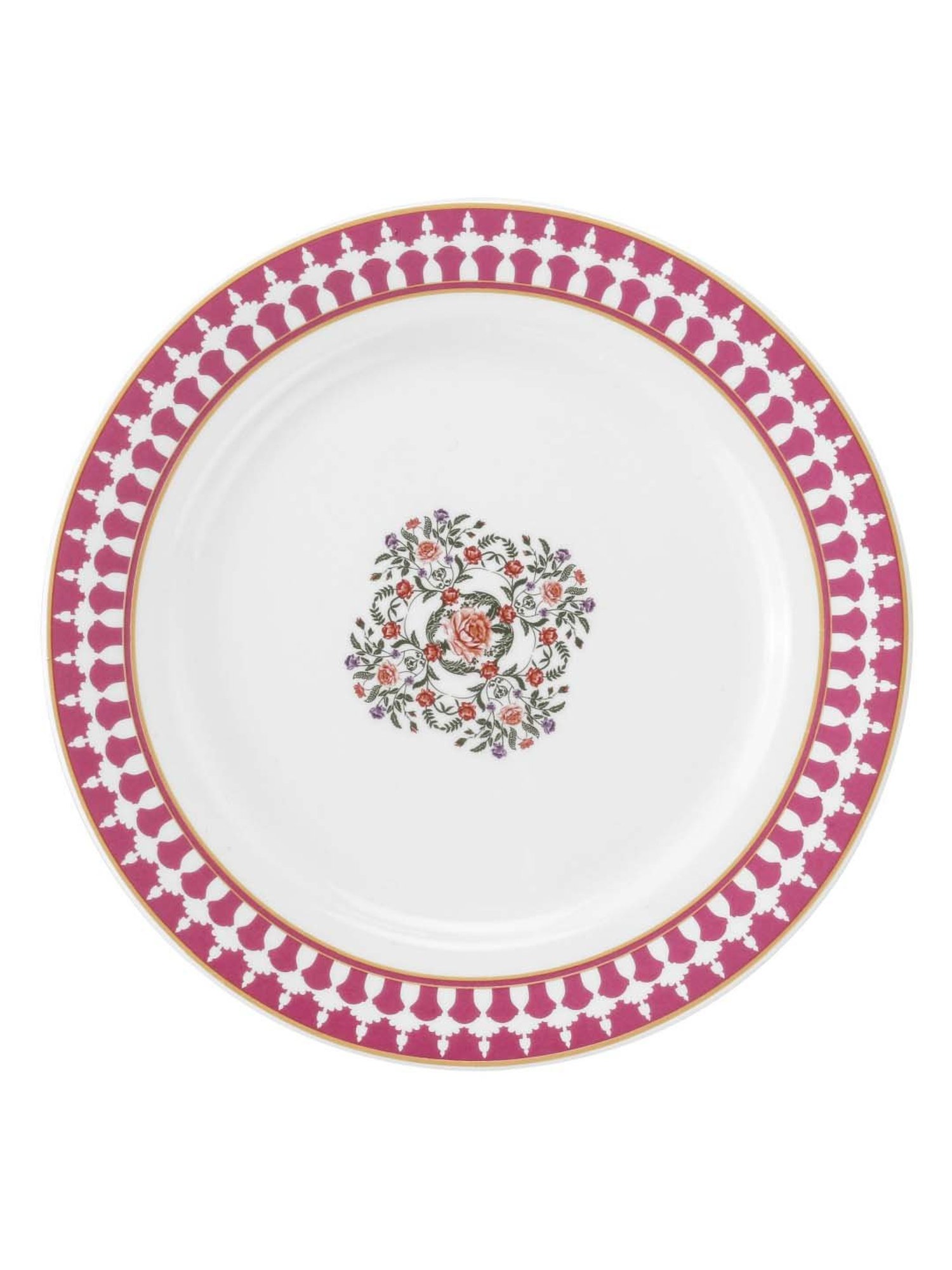 India Circus Multicolor Ceramic Dinner Plate - Set of 1
