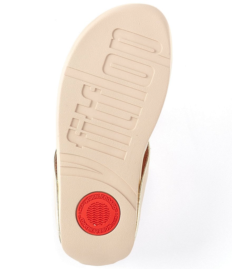 FitFlop Rumba Beaded Fringe Detail Toe-Post Wedge Sandals